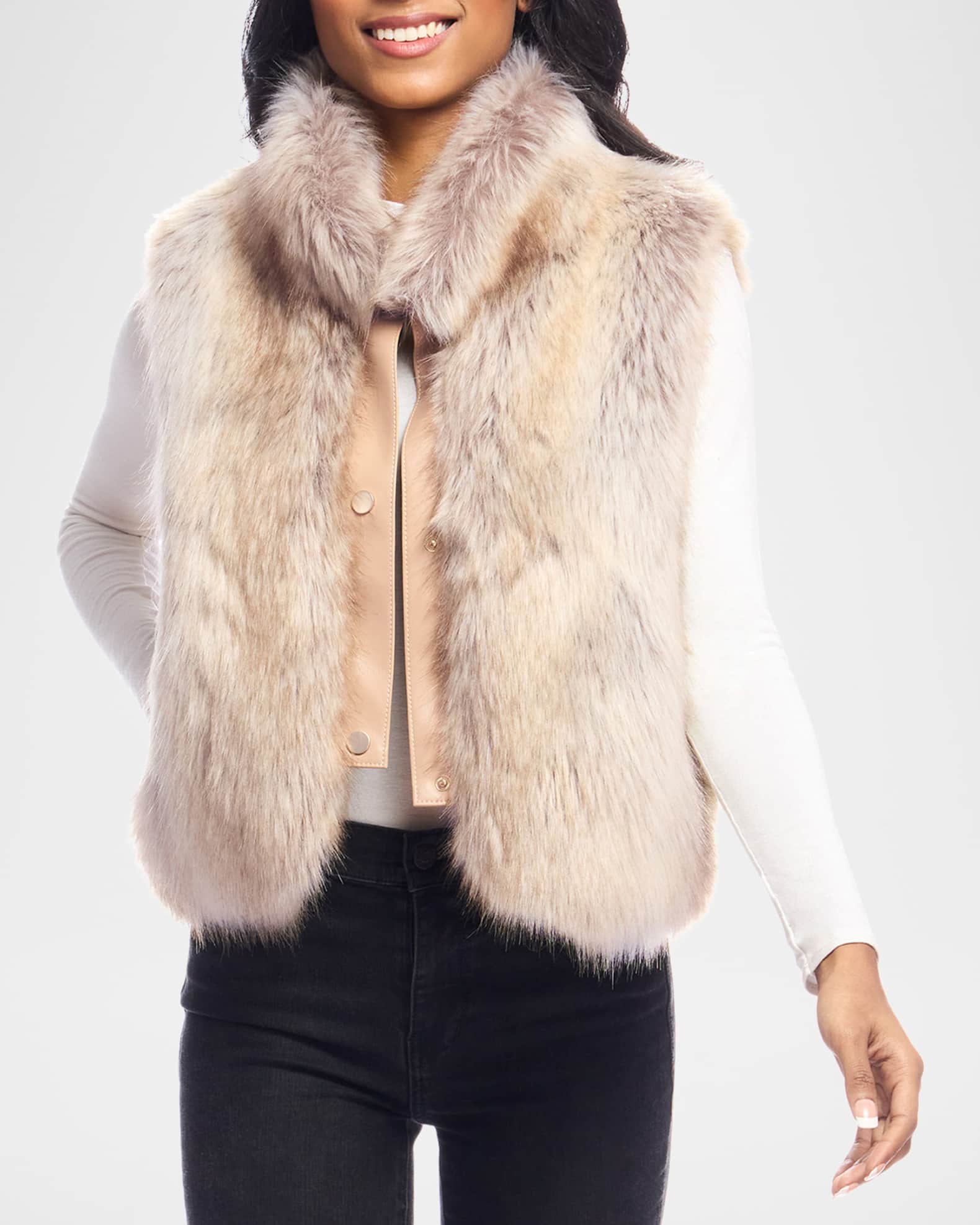 Neiman marcus faux fur vest clearance