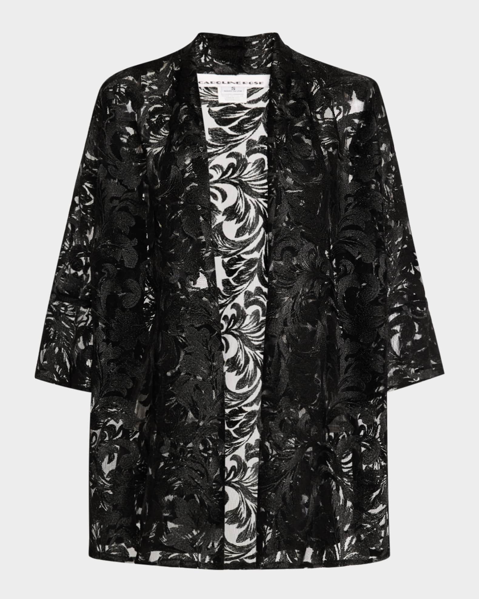 Open Front Embroidered Lace Jacket