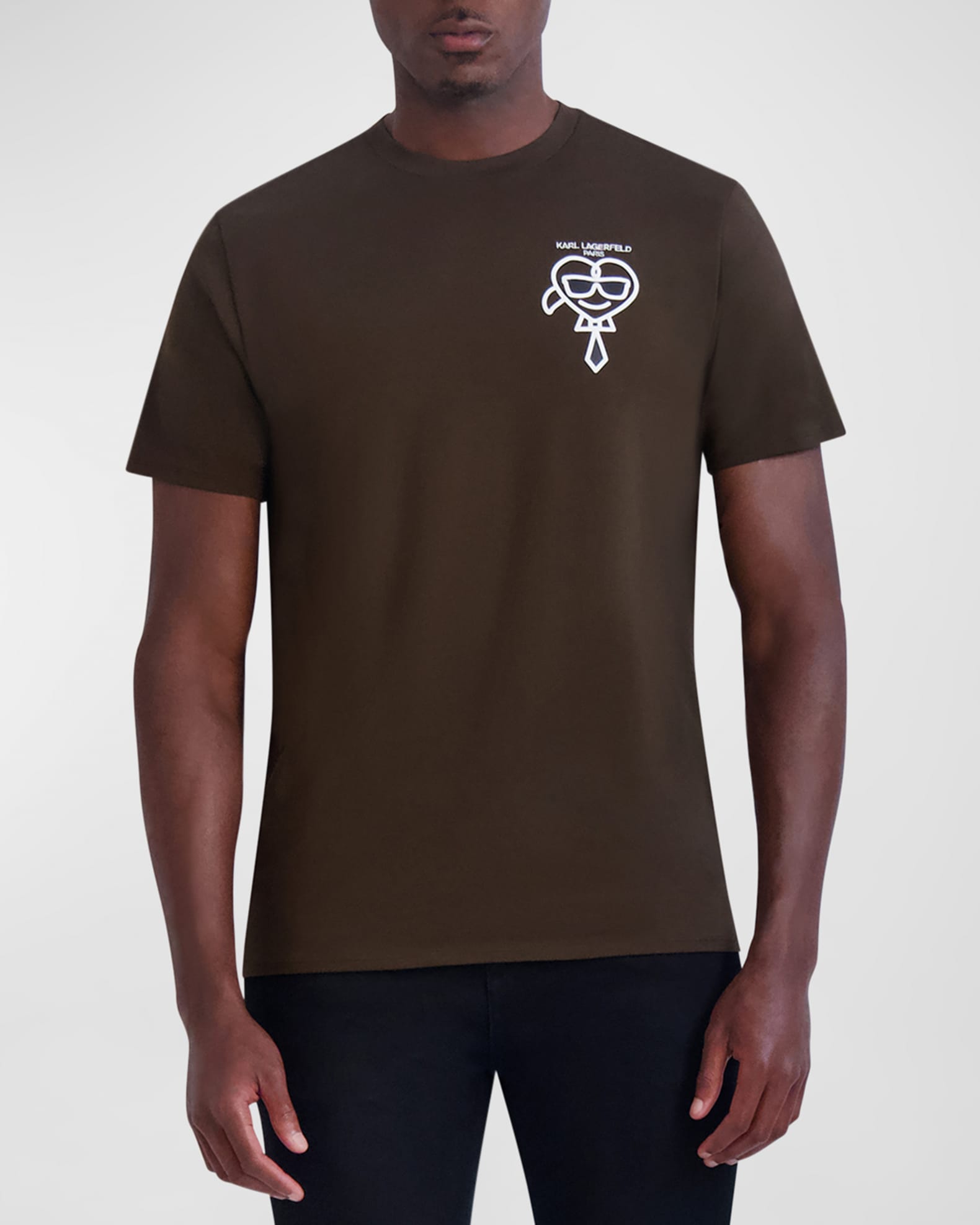 Karl Lagerfeld Paris Heart Logo T Shirt Brown S