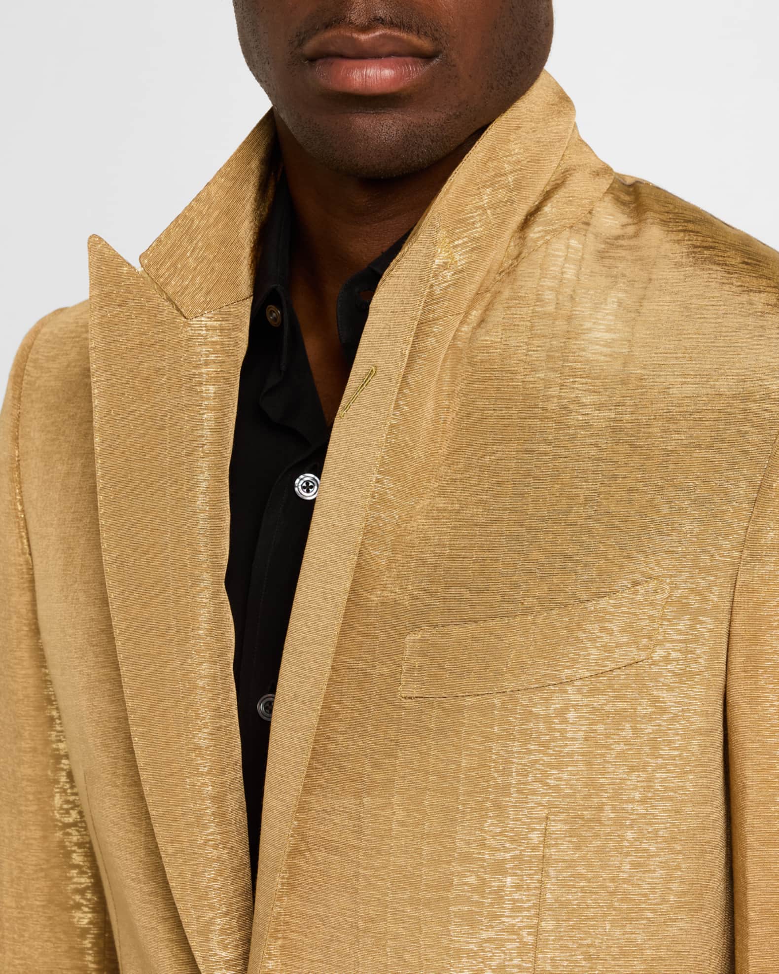【送料&関税込】Tom Ford Gold Lurex Jacket TOM FORD Men's Shelton Metallic Slub Moire Cocktail Jacket