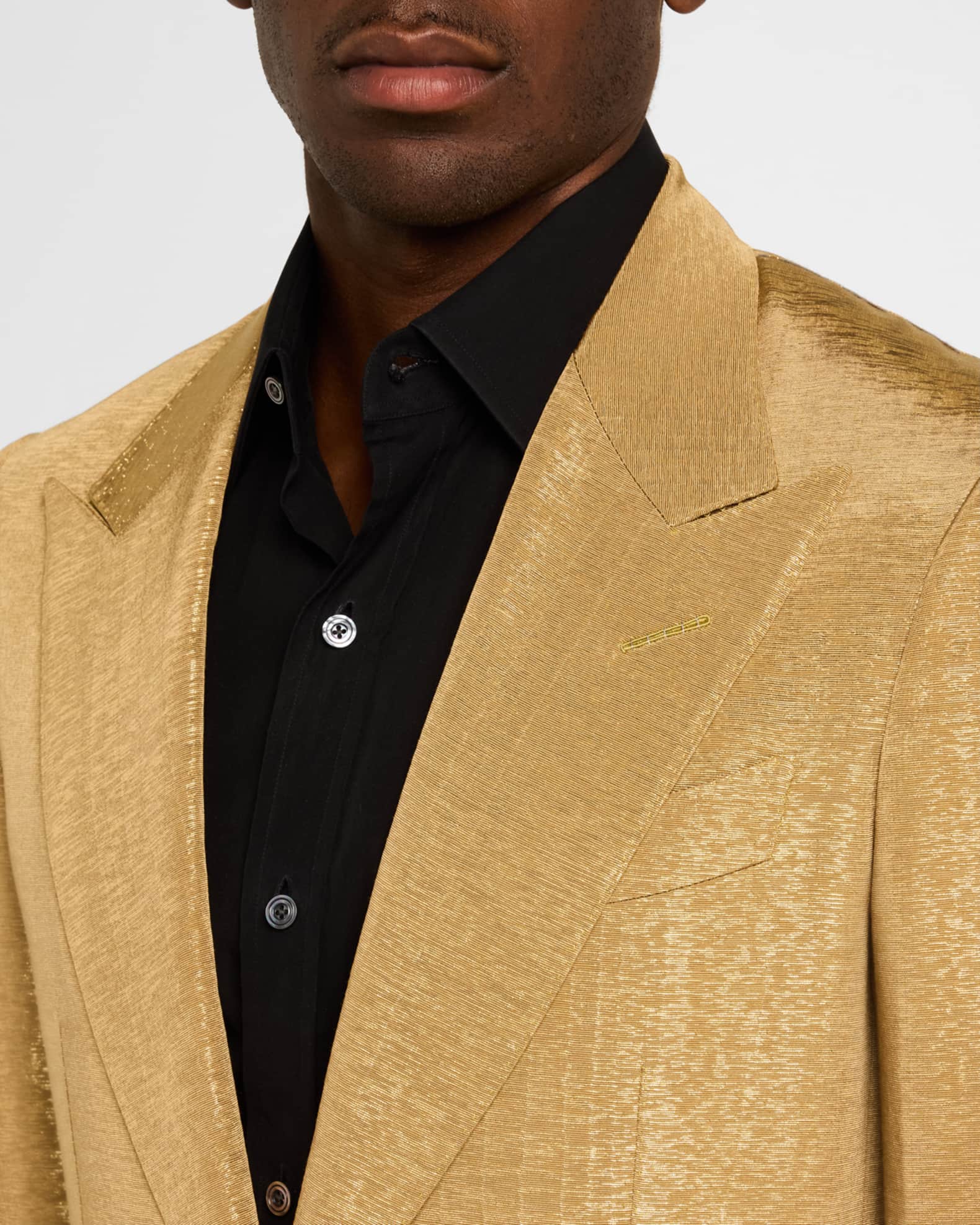 【送料&関税込】Tom Ford Gold Lurex Jacket TOM FORD Men's Shelton Metallic Slub Moire Cocktail Jacket