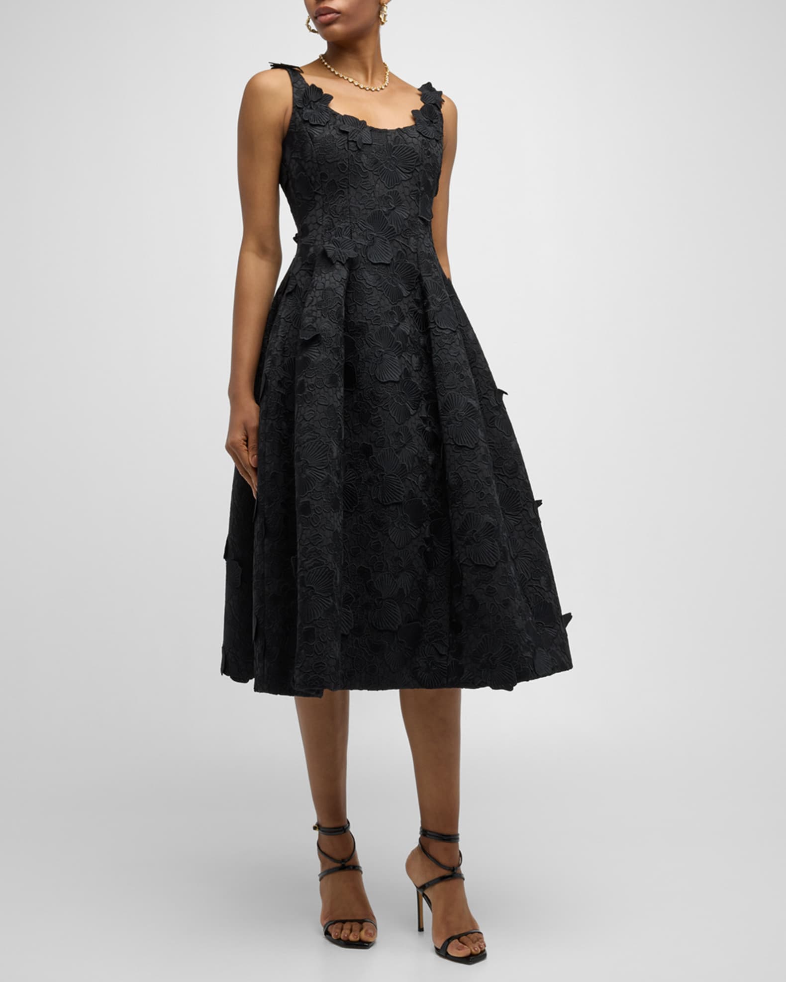 Bonded Orchids Guipure Midi Dress 1