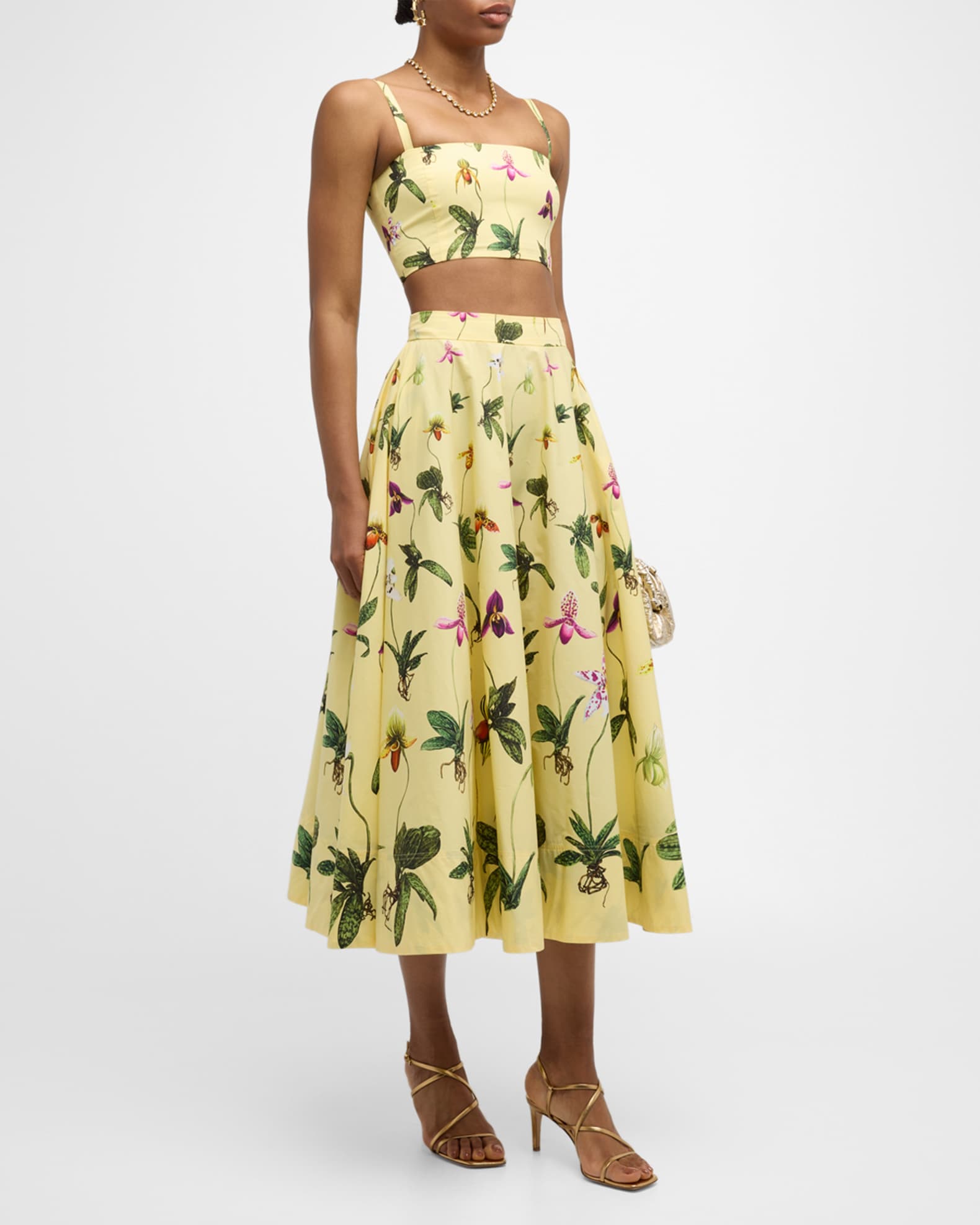 Orchid Print Poplin Cropped Tank 1
