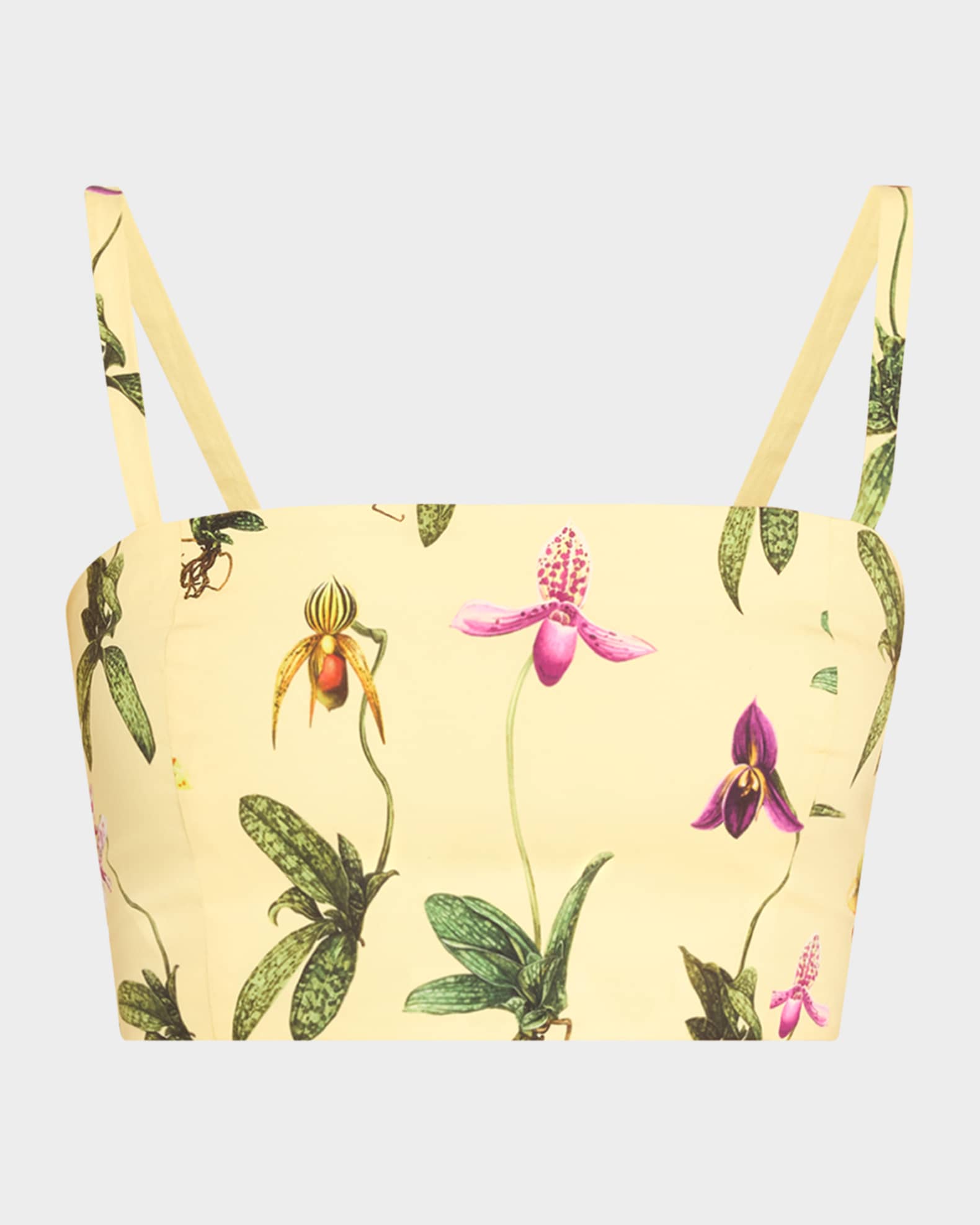 Orchid Print Poplin Cropped Tank 0