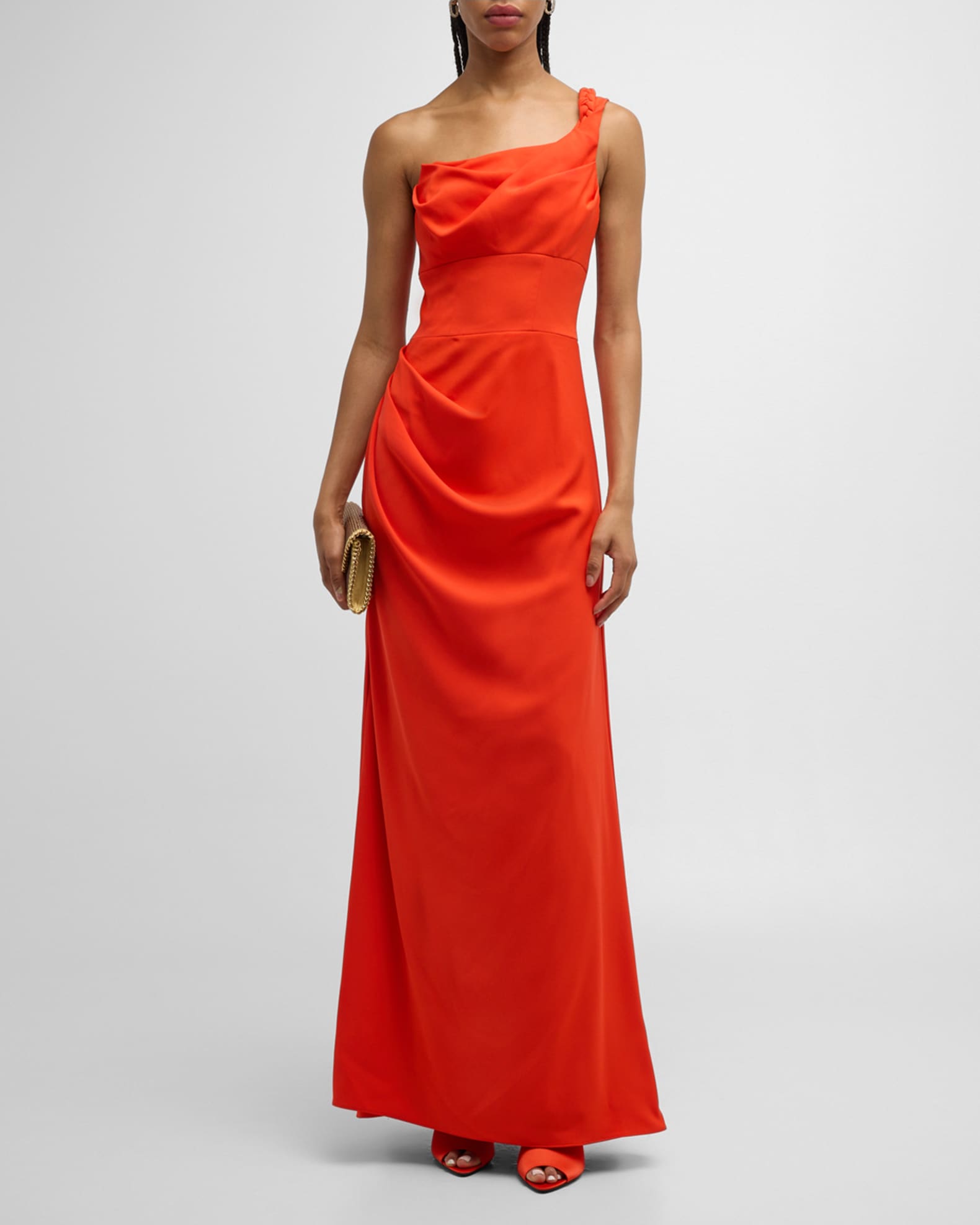 Black halo red bowery gown top