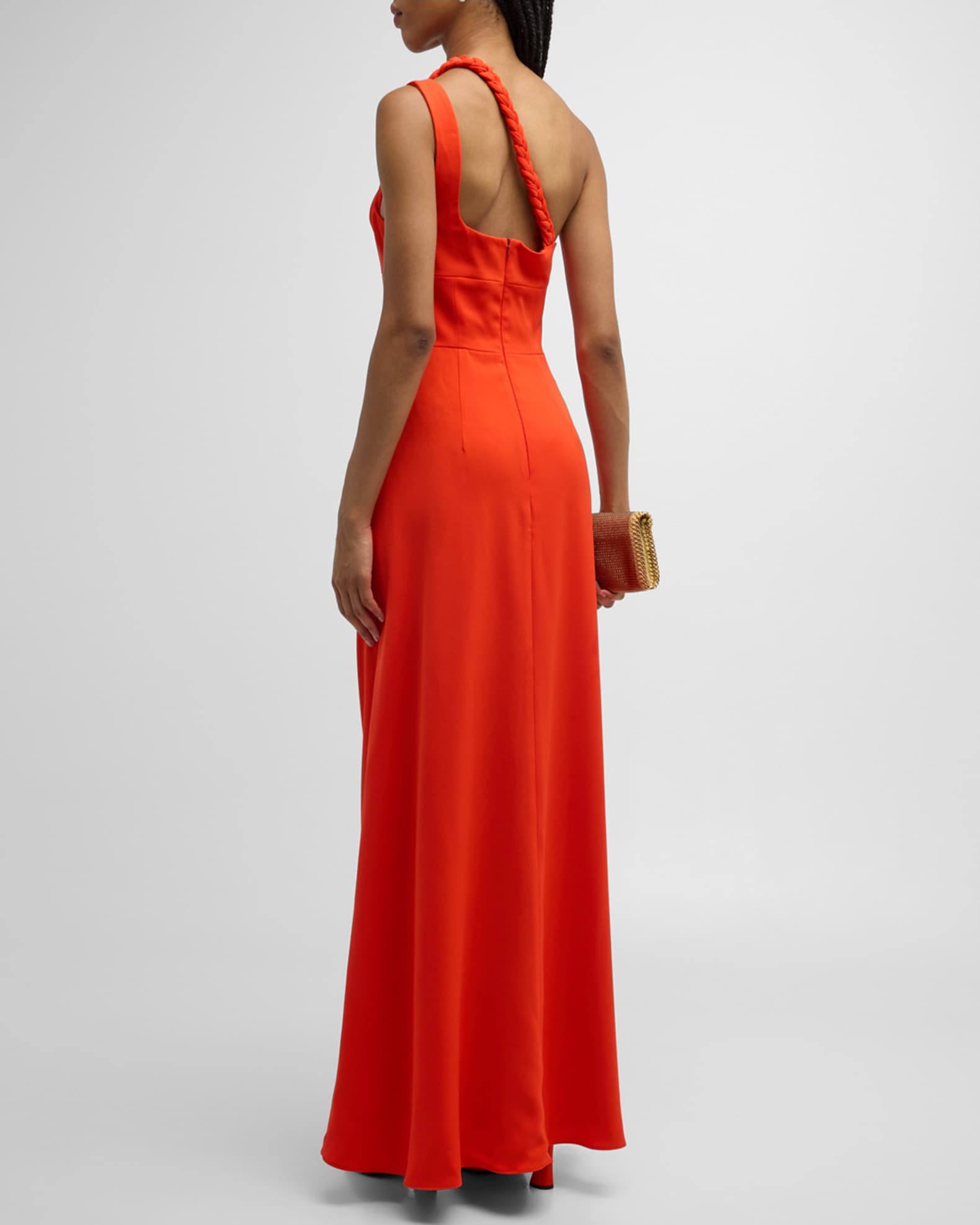 Black Halo Marion Ruched One Shoulder Gown Neiman Marcus