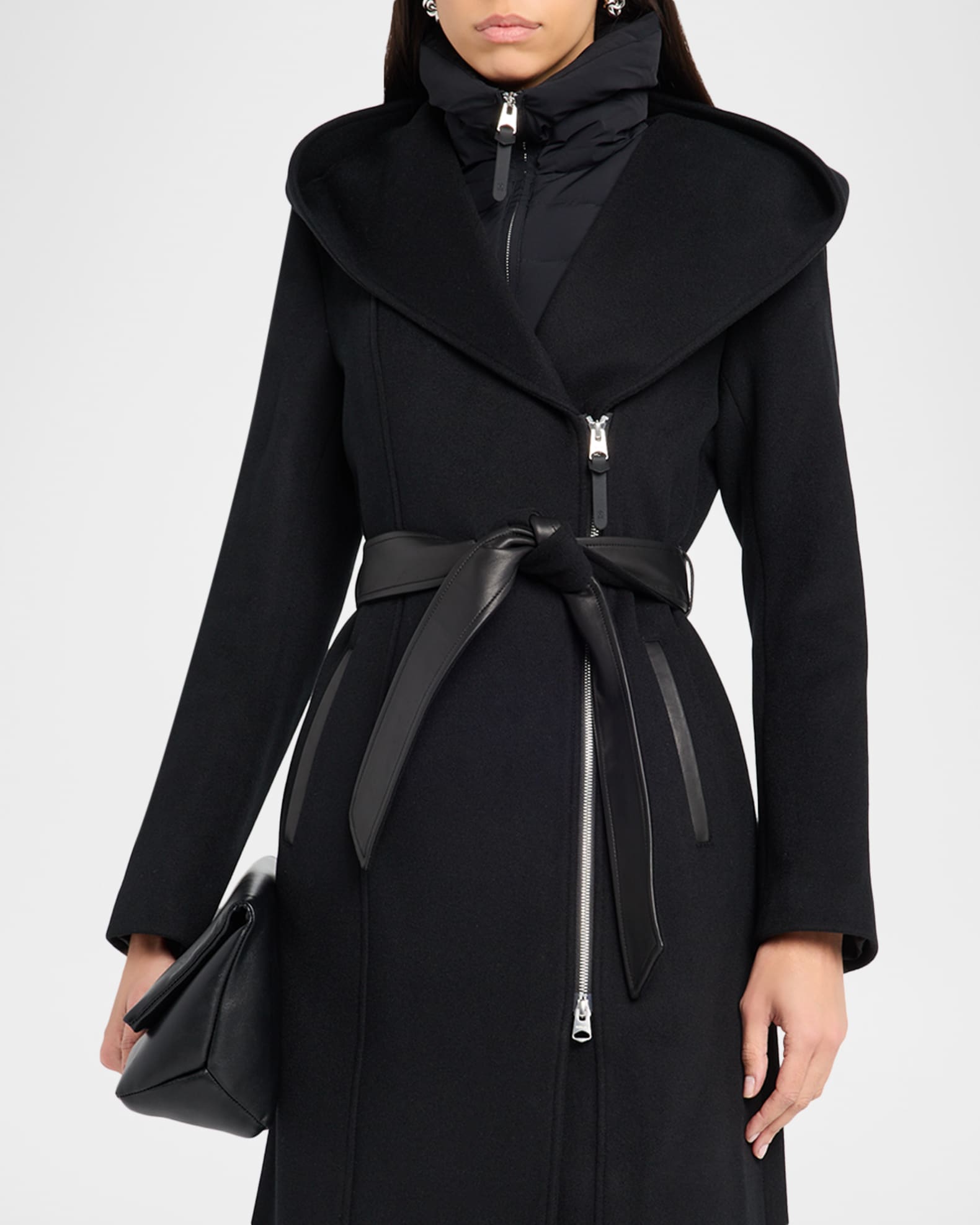 Mackage Shia 2-in-1 Double-Face Wool Coat with Removable Bib