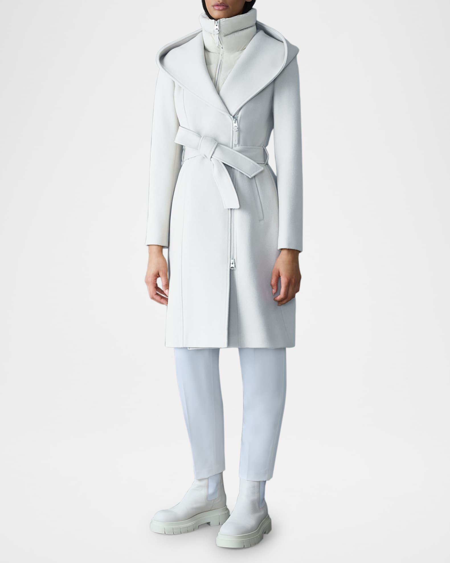 Shia 2-in-1 Double-Face Wool Coat with Removable Bib 1