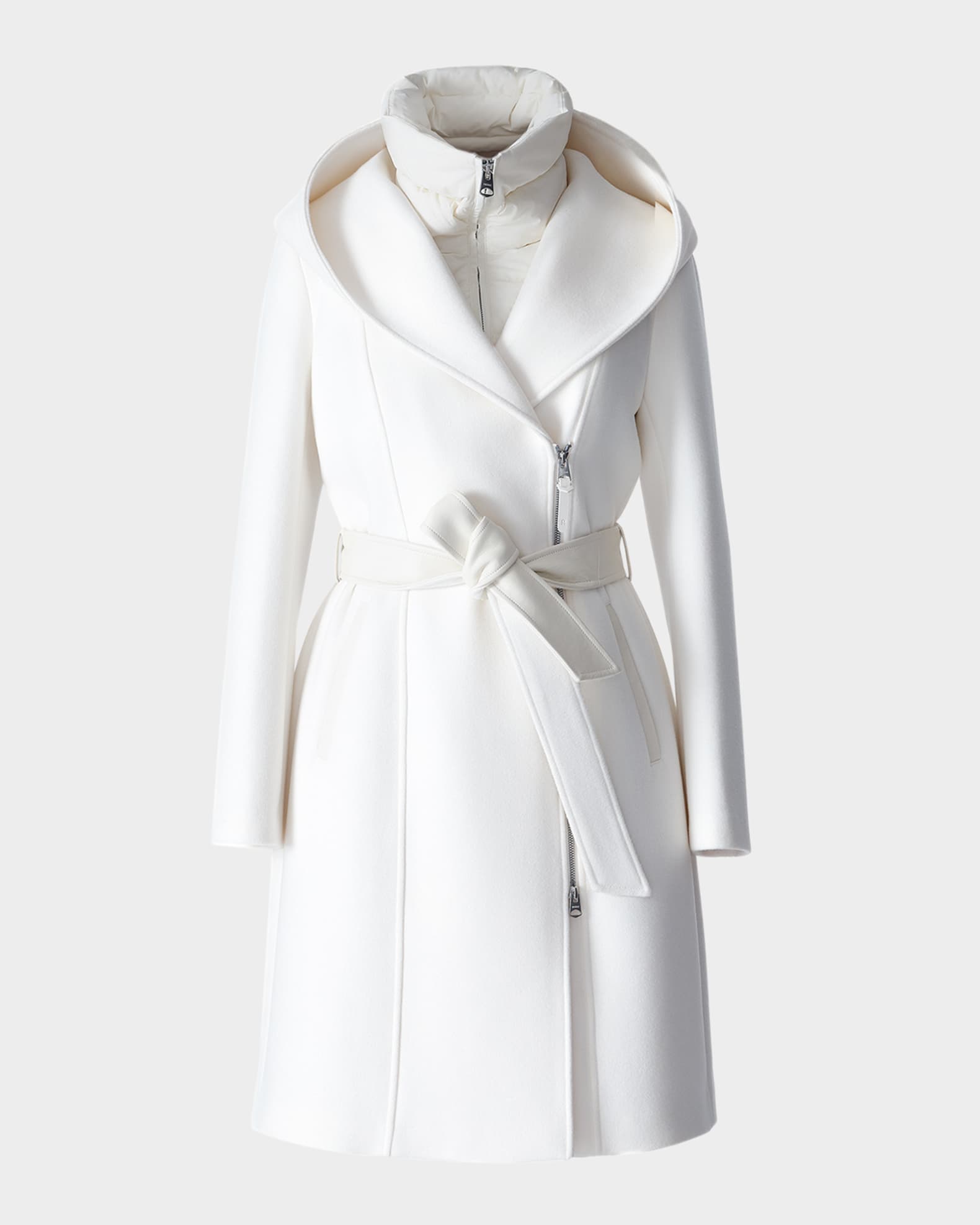 Shia 2-in-1 Double-Face Wool Coat with Removable Bib 0