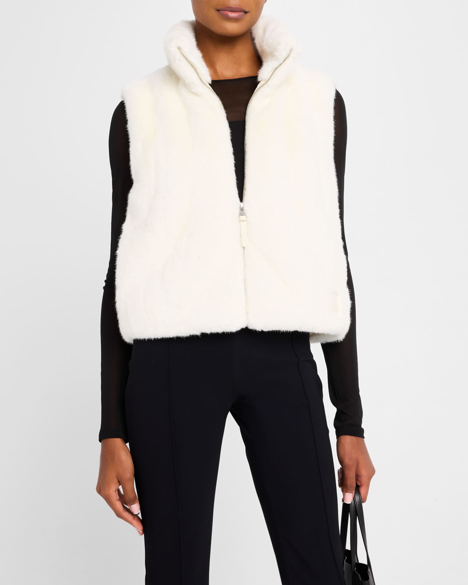 Ginny Brushed Faux Fur Quilted Vest