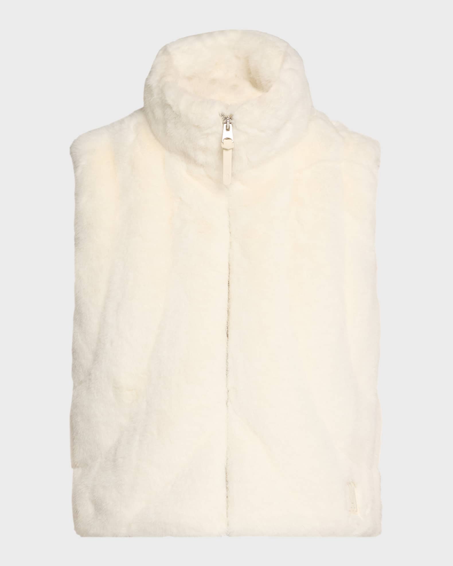 Ginny Brushed Faux Fur Quilted Vest 0