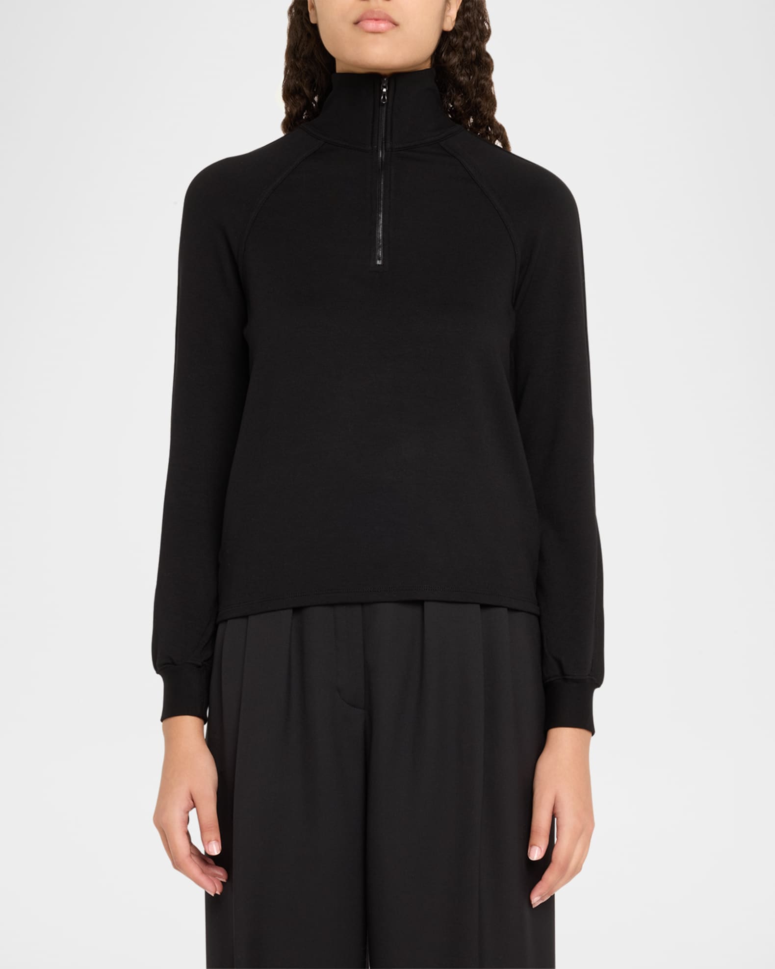 Majestic Filatures Half-Zip Mock-Neck French Terry Sweatshirt