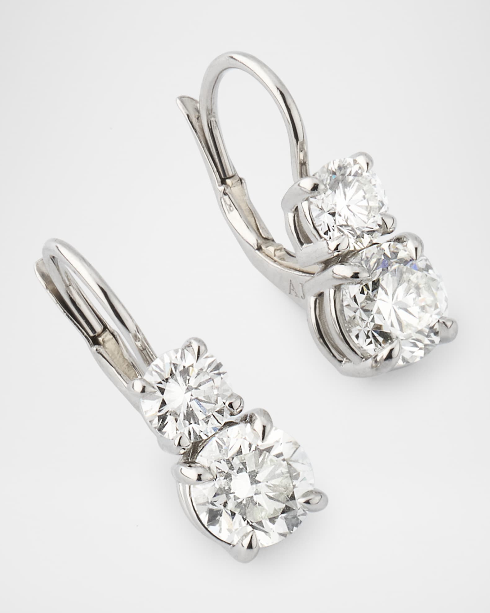 Neiman Marcus Diamonds Platinum Round Diamond Drop Earrings 1.80tcw 0.75 L Neiman Marcus