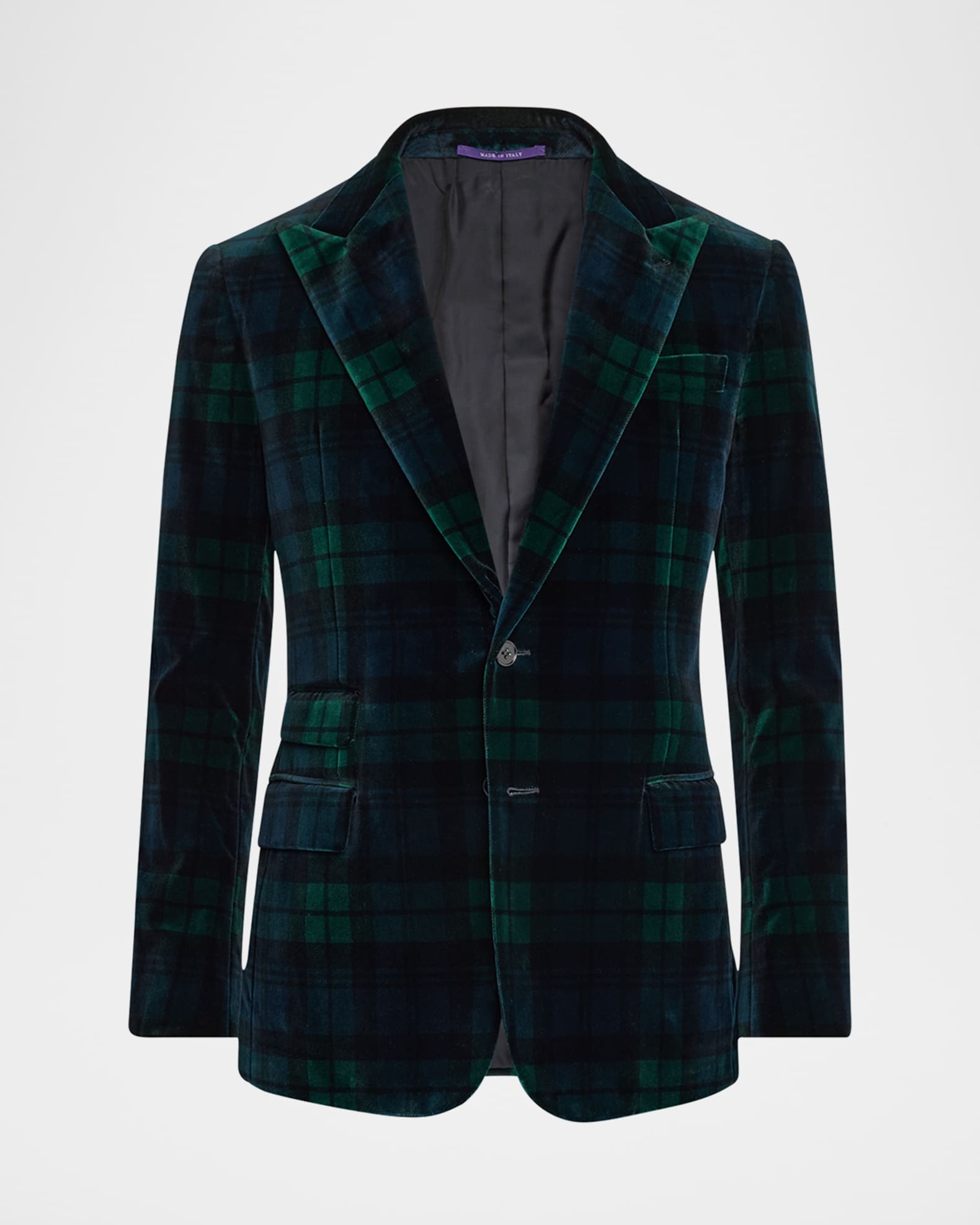 Ralph Lauren Purple Label Men s Kent Hand Tailored Plaid Velvet Jacket Neiman Marcus