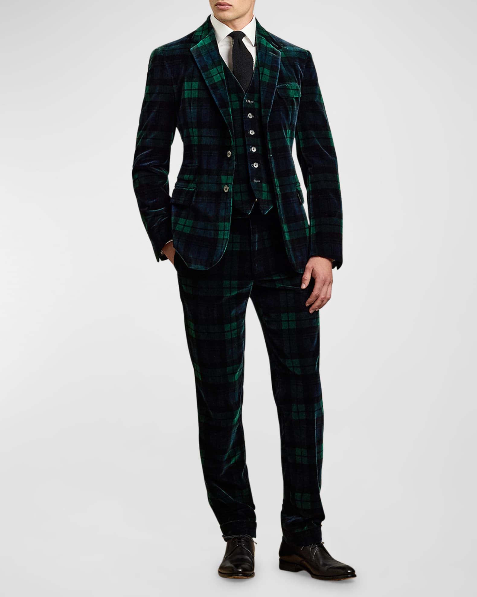 Ralph Lauren Purple Label Men s Gregory Hand Tailored Plaid Velvet Trousers Neiman Marcus