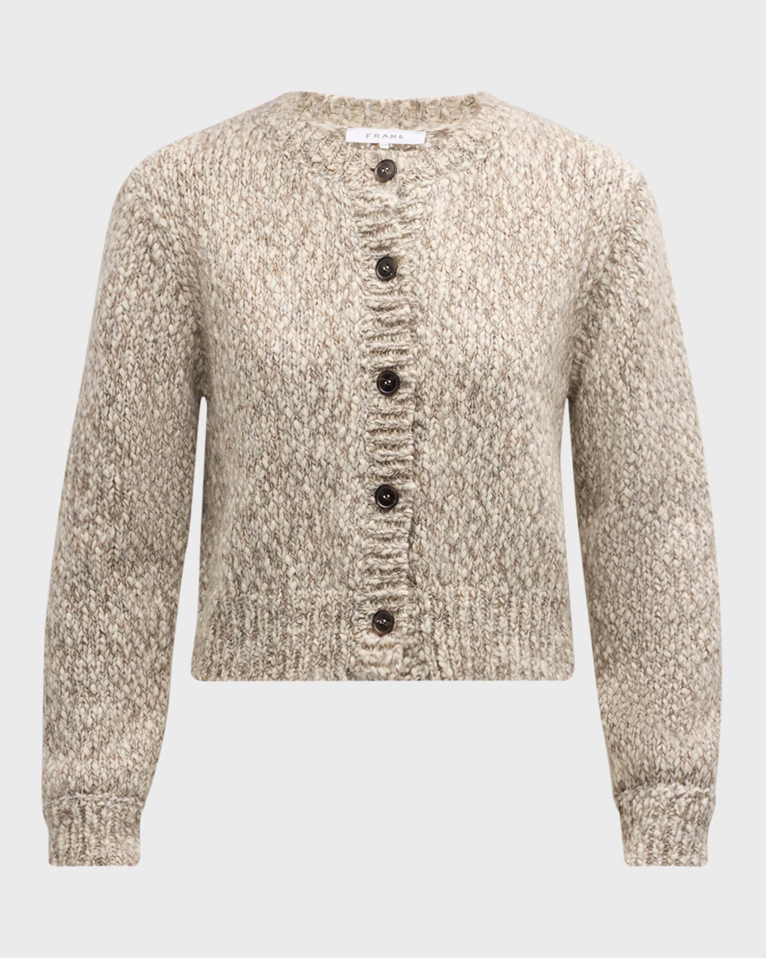 FRAME Marled Button-Down Cardigan | Neiman Marcus FRAME Marled Button-Down Cardigan | Neiman Marcus