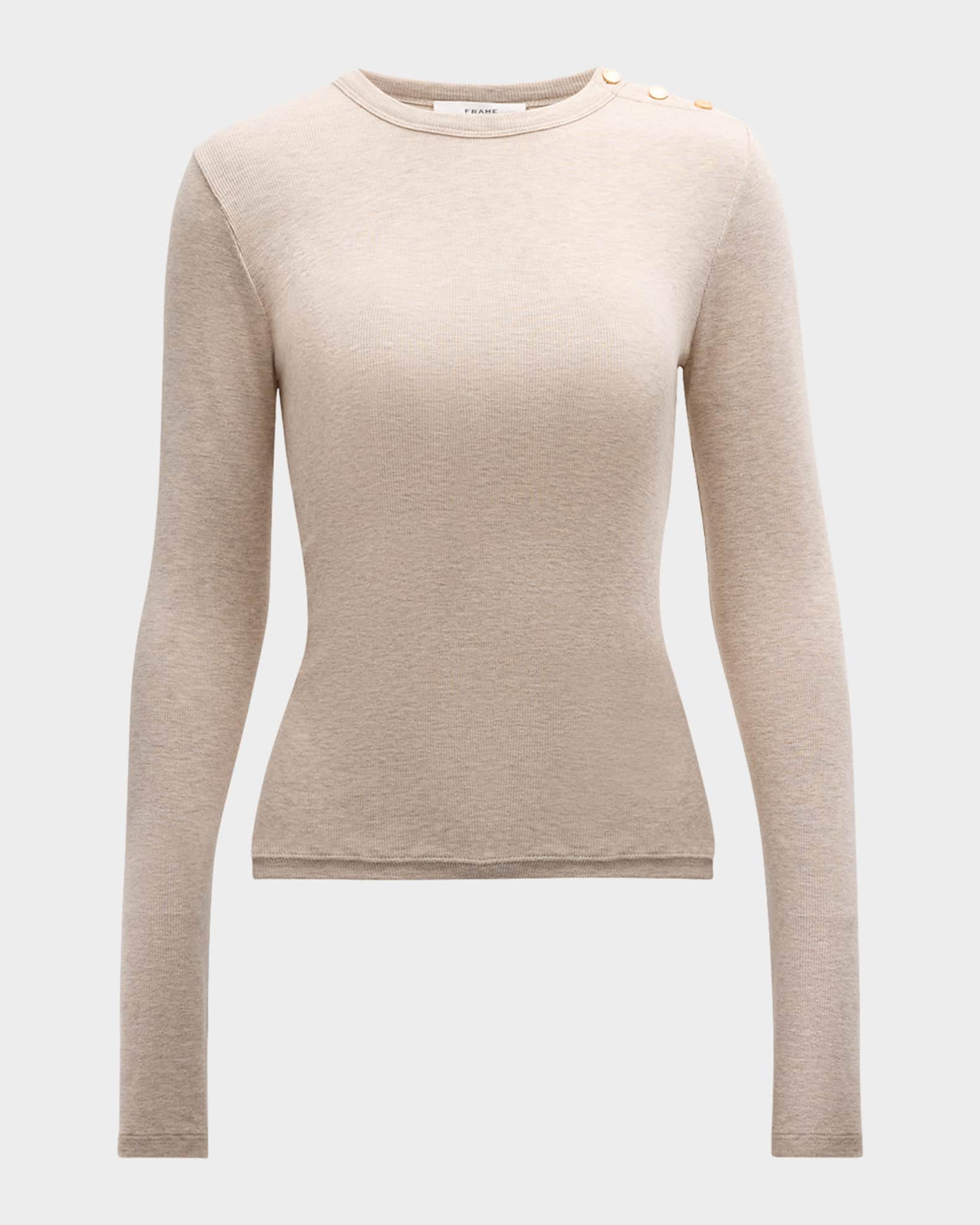 Long-Sleeve Ribbed Button Tee 0
