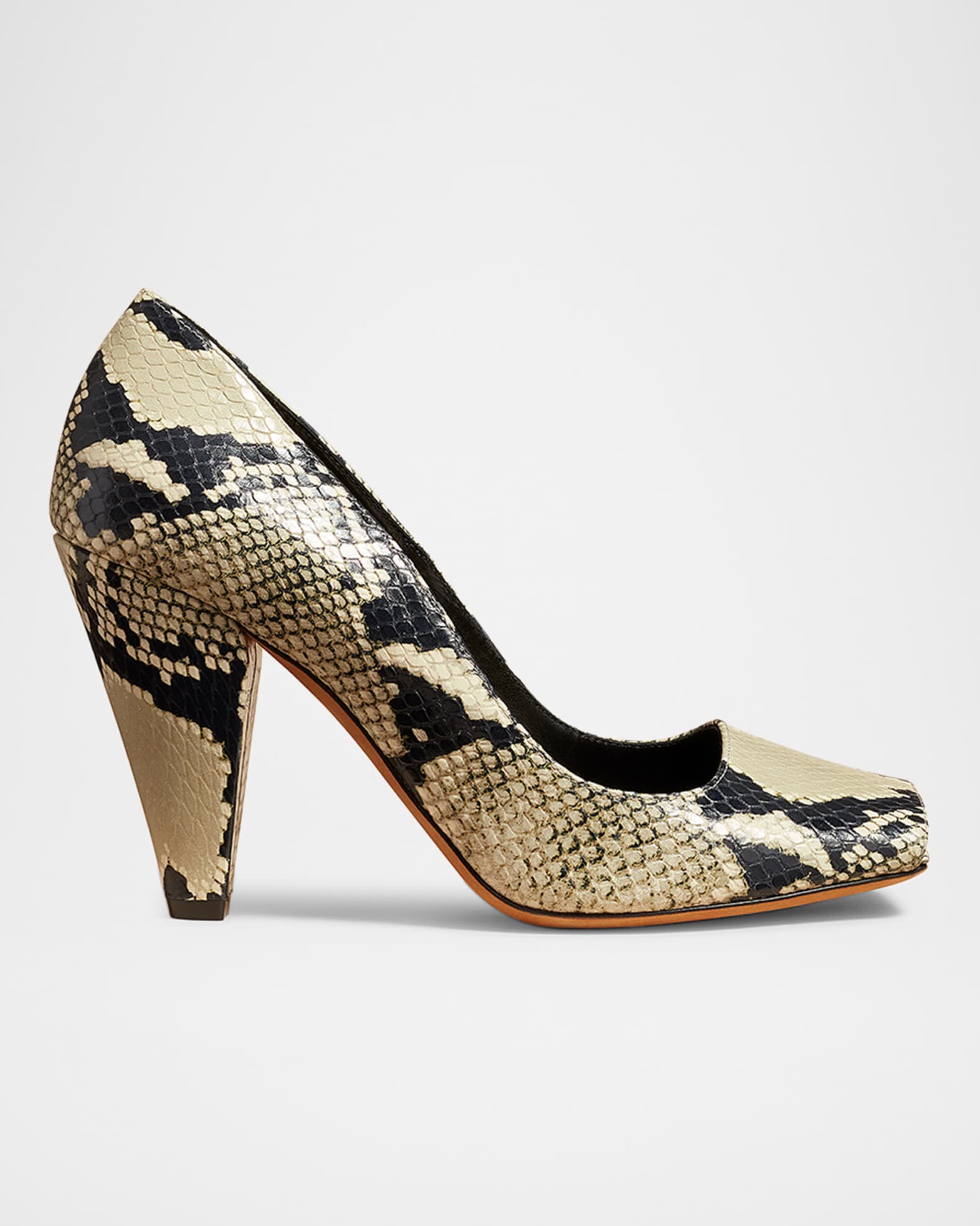 Cedar Snake-Embossed Modern Pumps 0