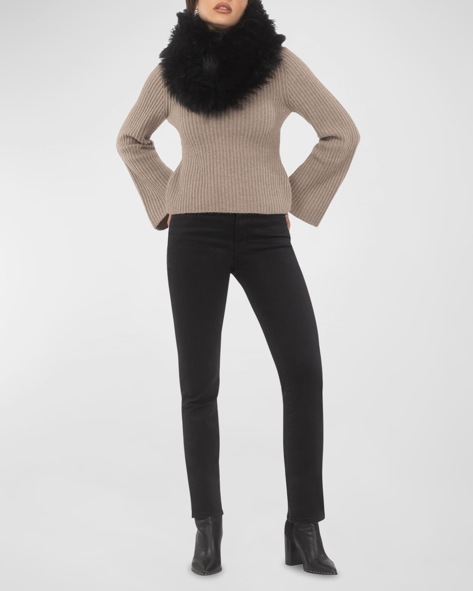 Select Lamb Shearling Infinity Scarf 1