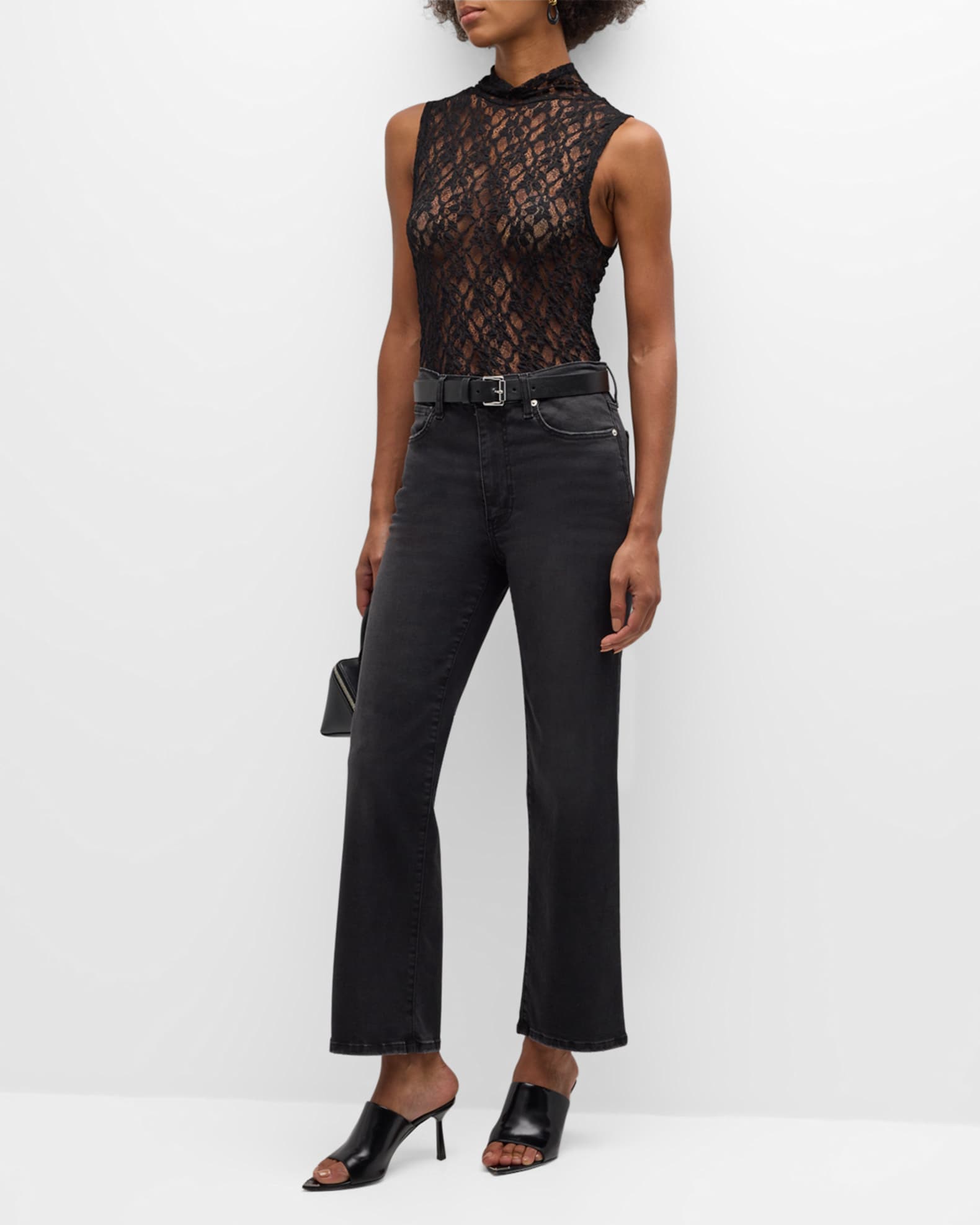 FRAME Sleeveless Mesh Lace Top | Neiman Marcus FRAME Sleeveless Mesh Lace Top | Neiman Marcus