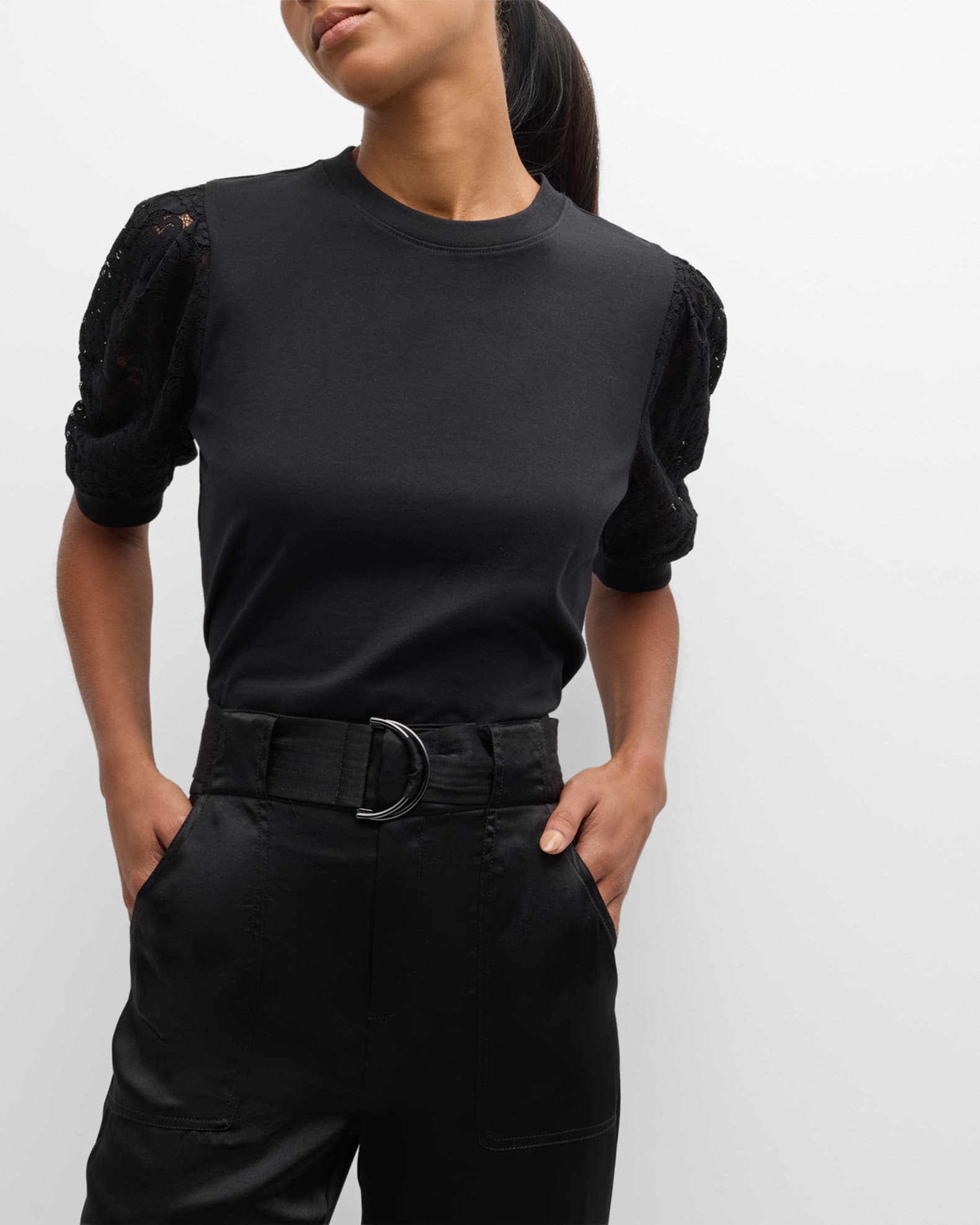 Frame Lace Sleeve Frankie Tee