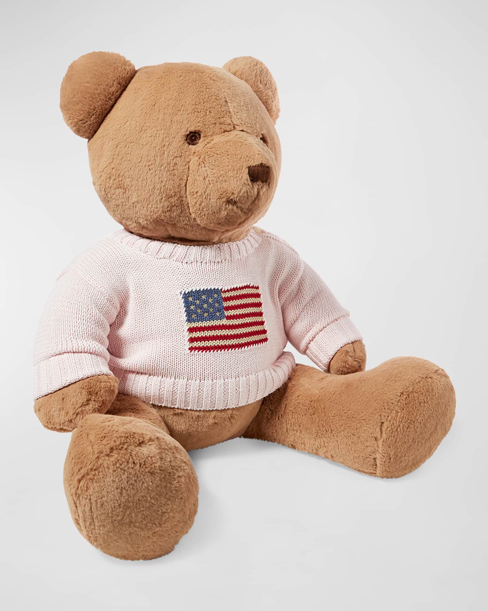 Kid's Large Flag Sweater Plush Polo Teddy Bear 0