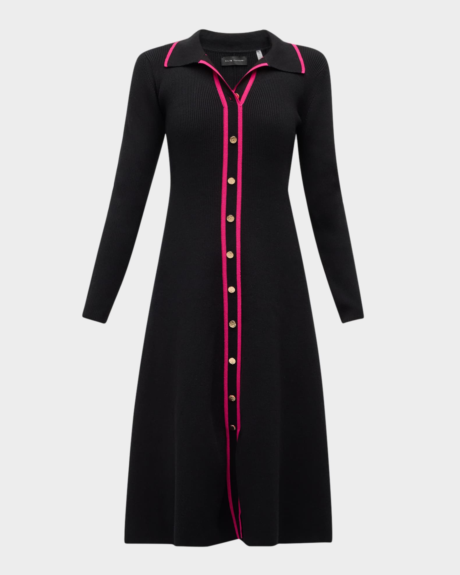 ELIE TAHARI Women s Nadia Gypsy Button Front Sweater Dress
