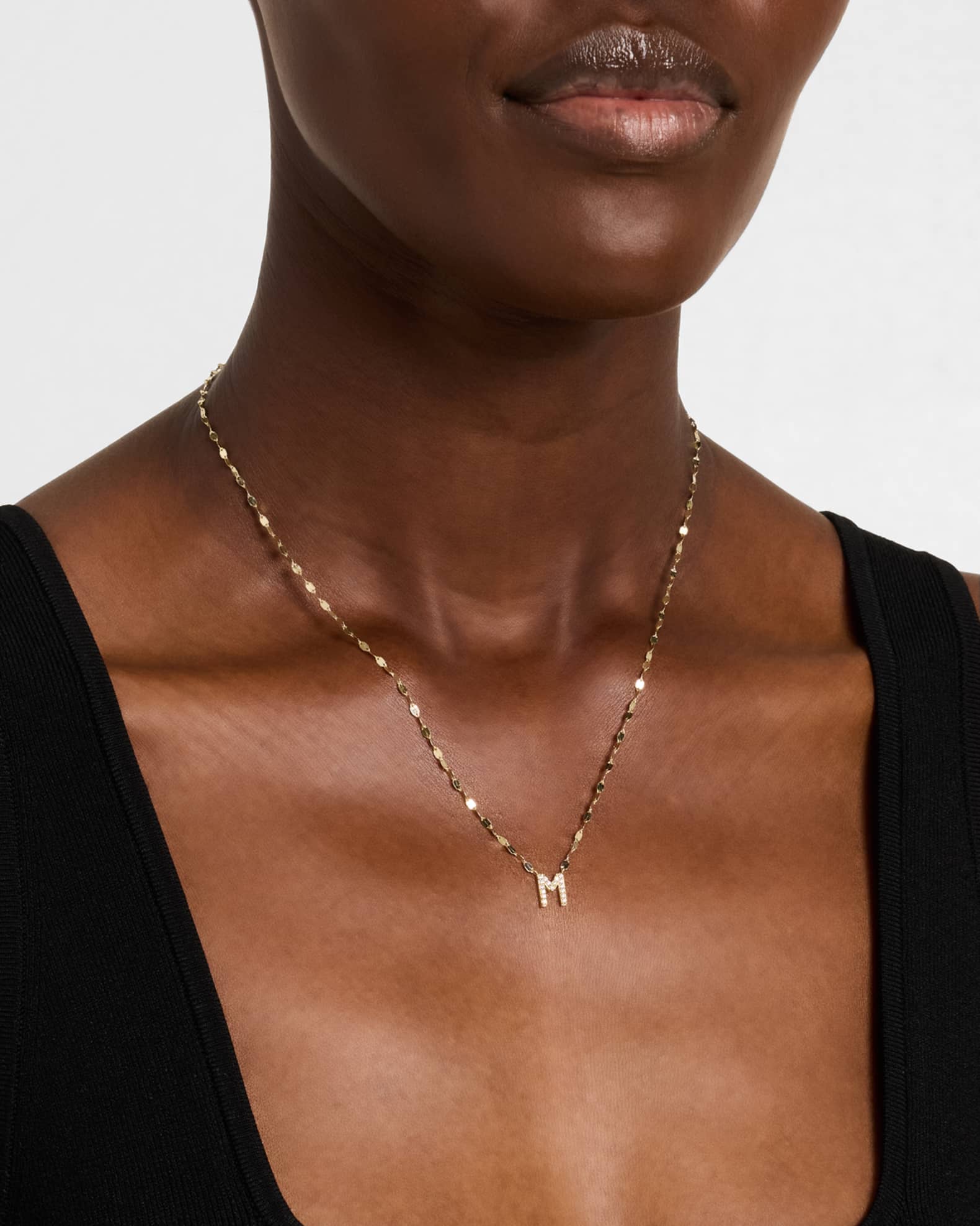 Flawless Mini Intial Pendant Necklace with Jump Ring, 16-18"L 1