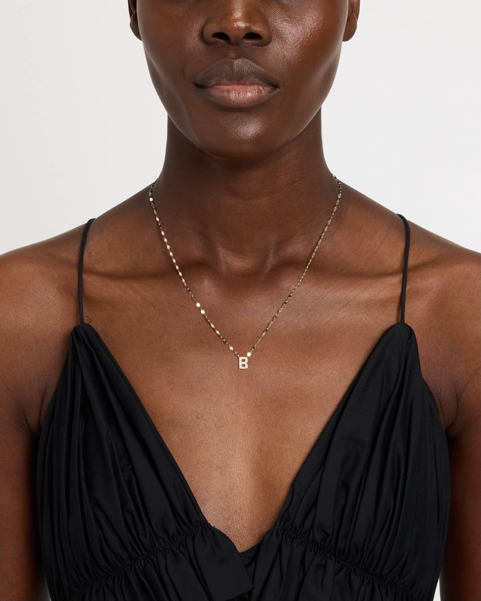 Flawless Mini Intial Pendant Necklace with Jump Ring, 16-18"L 1