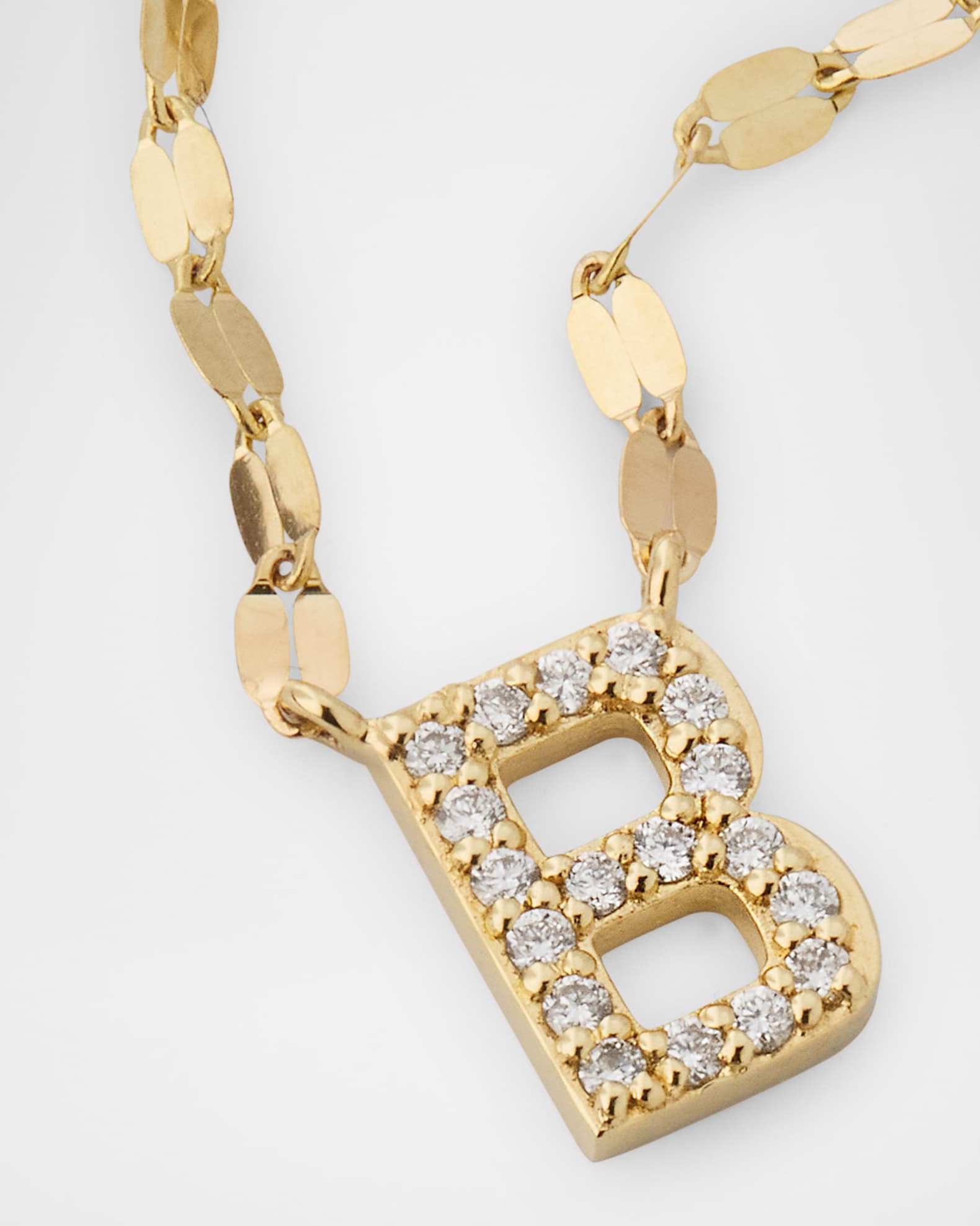 LANA Flawless Mini Intial Pendant Necklace with Jump Ring, 16-18