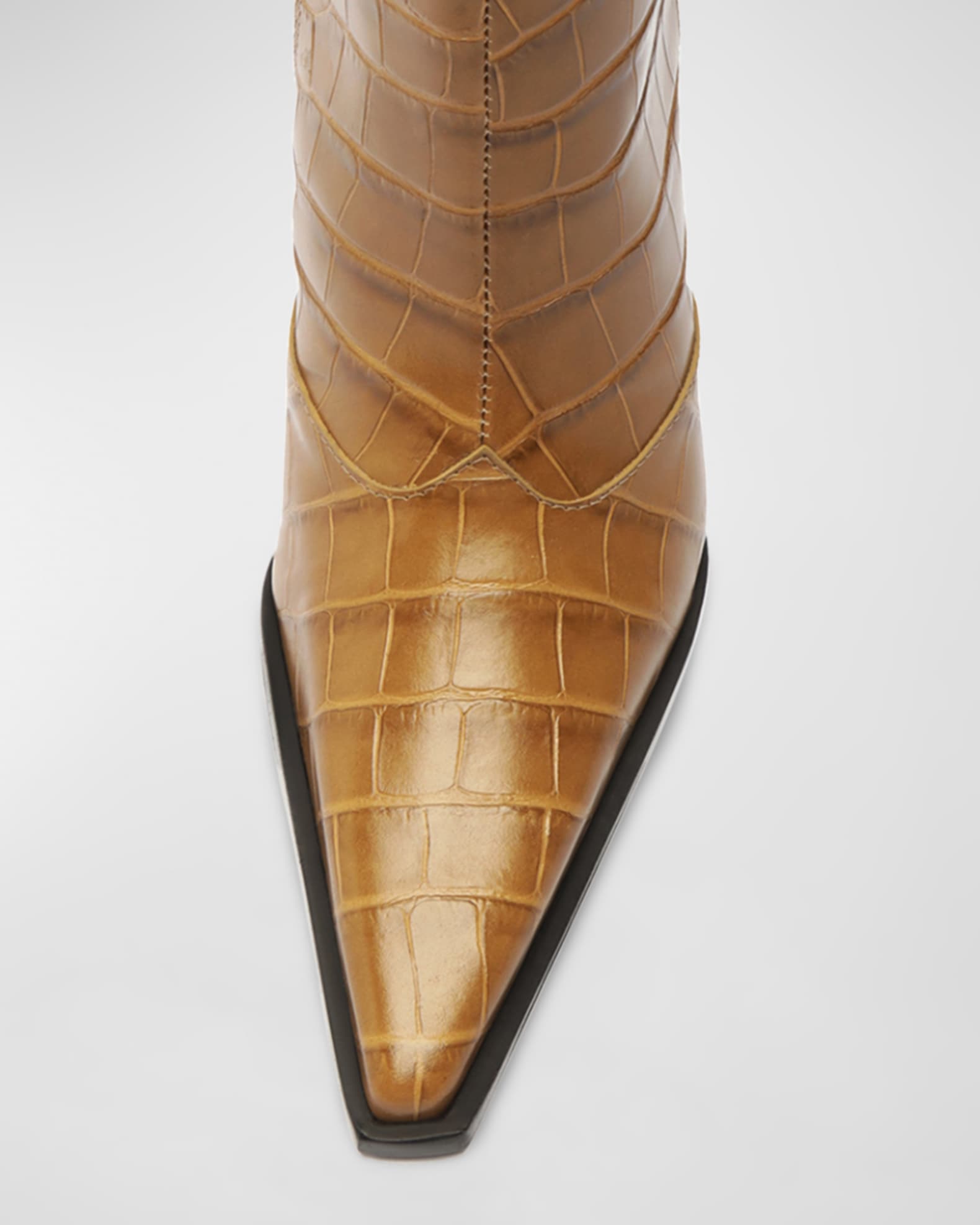 Schutz Raffaela Snake-Embossed Ankle Booties | Neiman Marcus