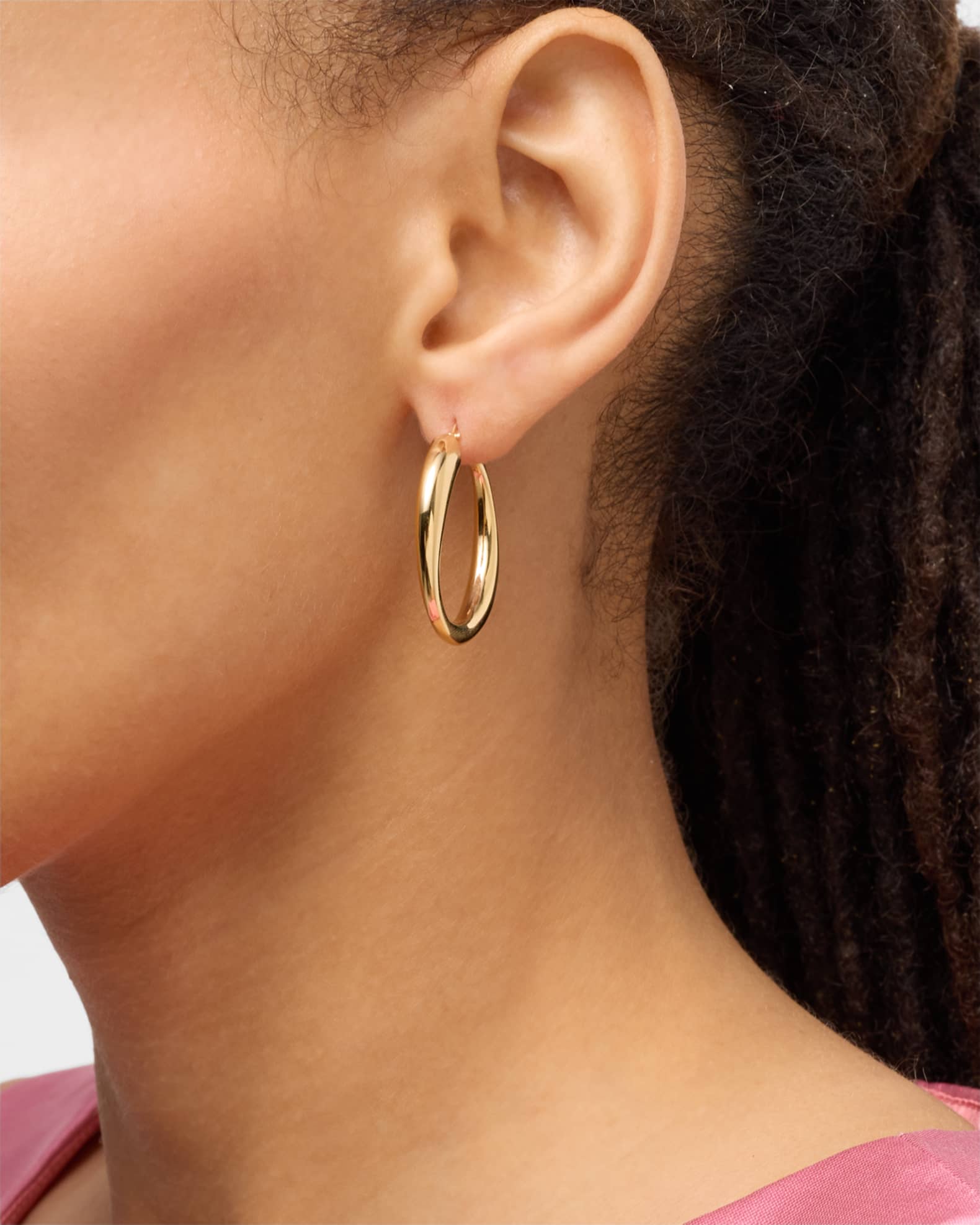 Golden Dreams 18K Yellow Gold Crescent Hoop Earrings 1