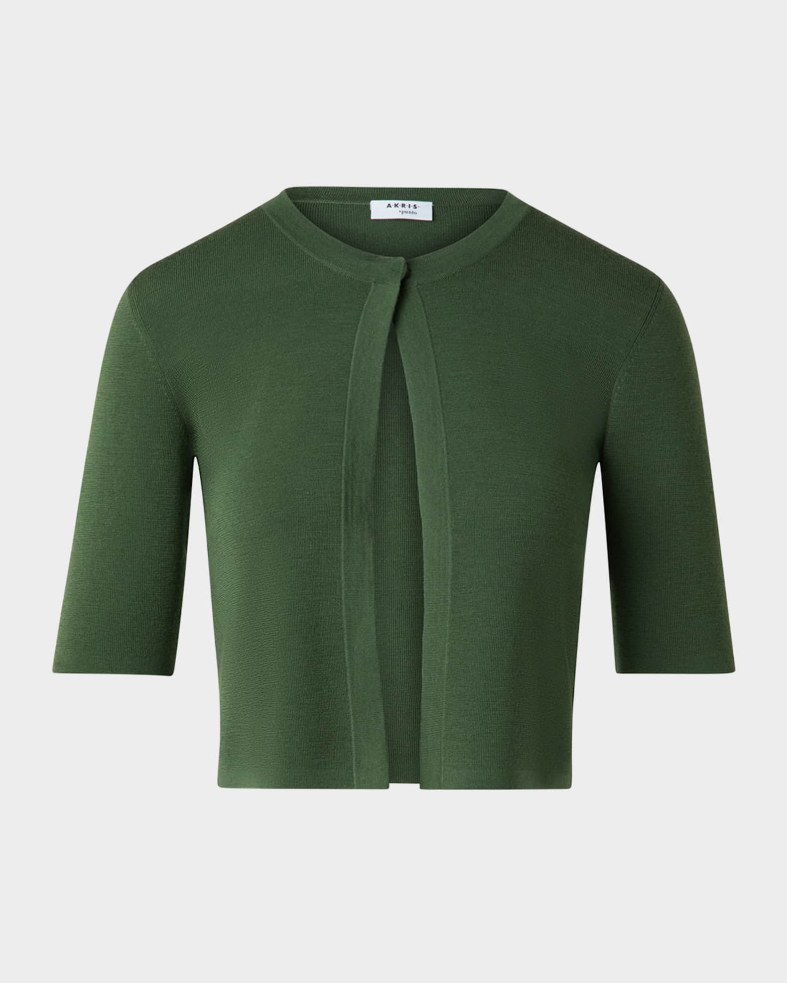 One Button Merino Wool Cropped Cardigan 0