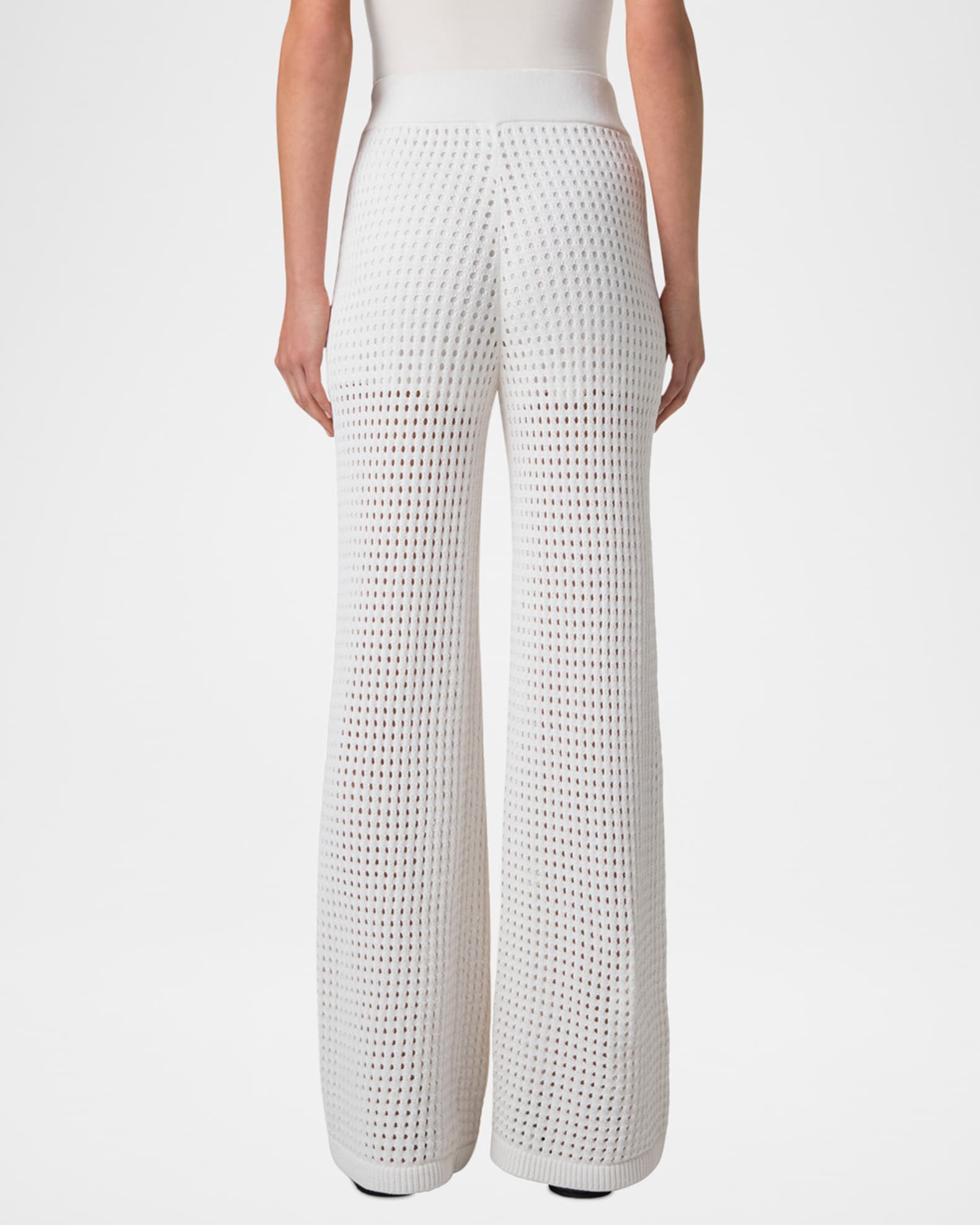 Chunky Cotton Crochet Knit Straight-Leg Pants 1