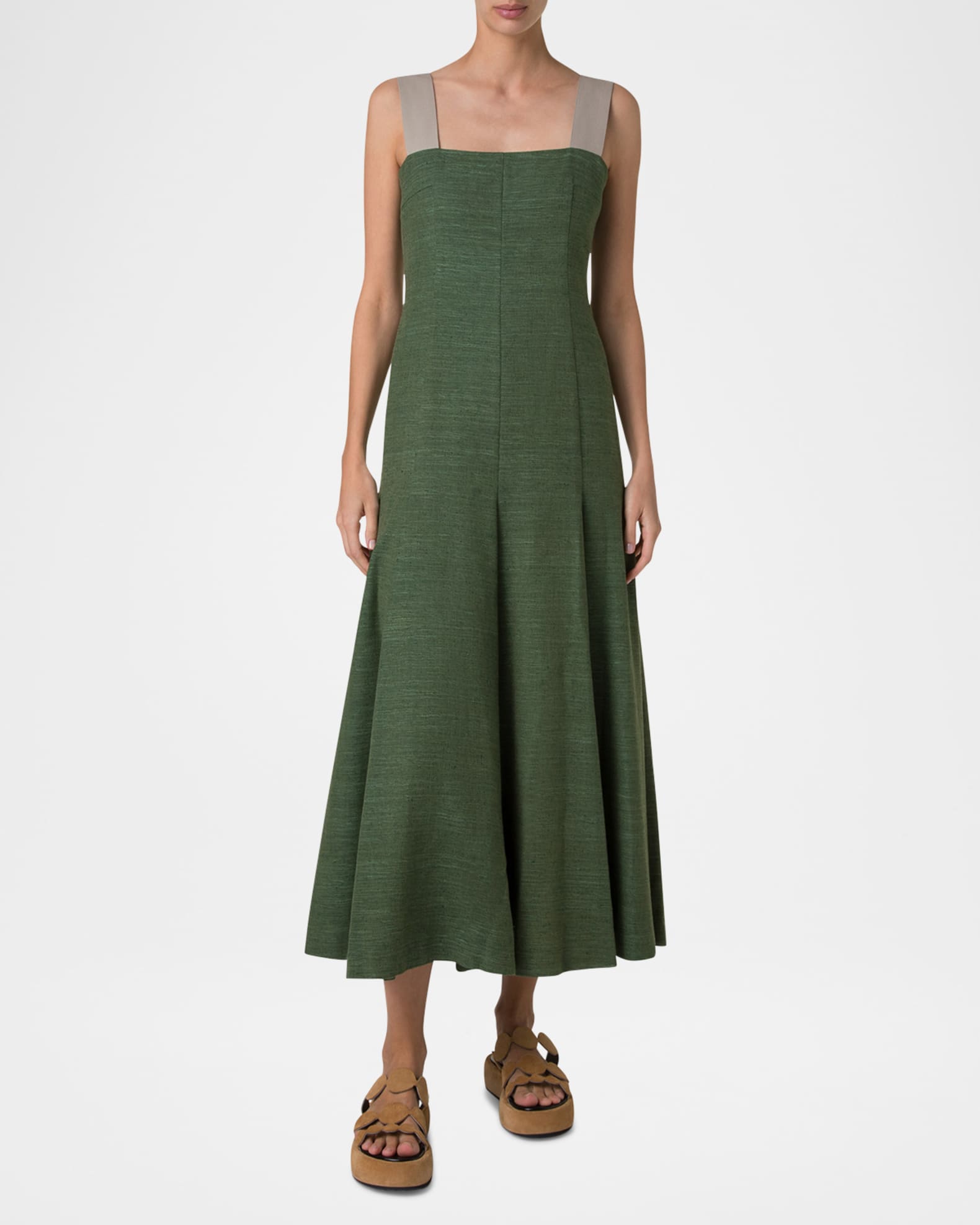Fit-Flare Indian Silk Midi Dress 1