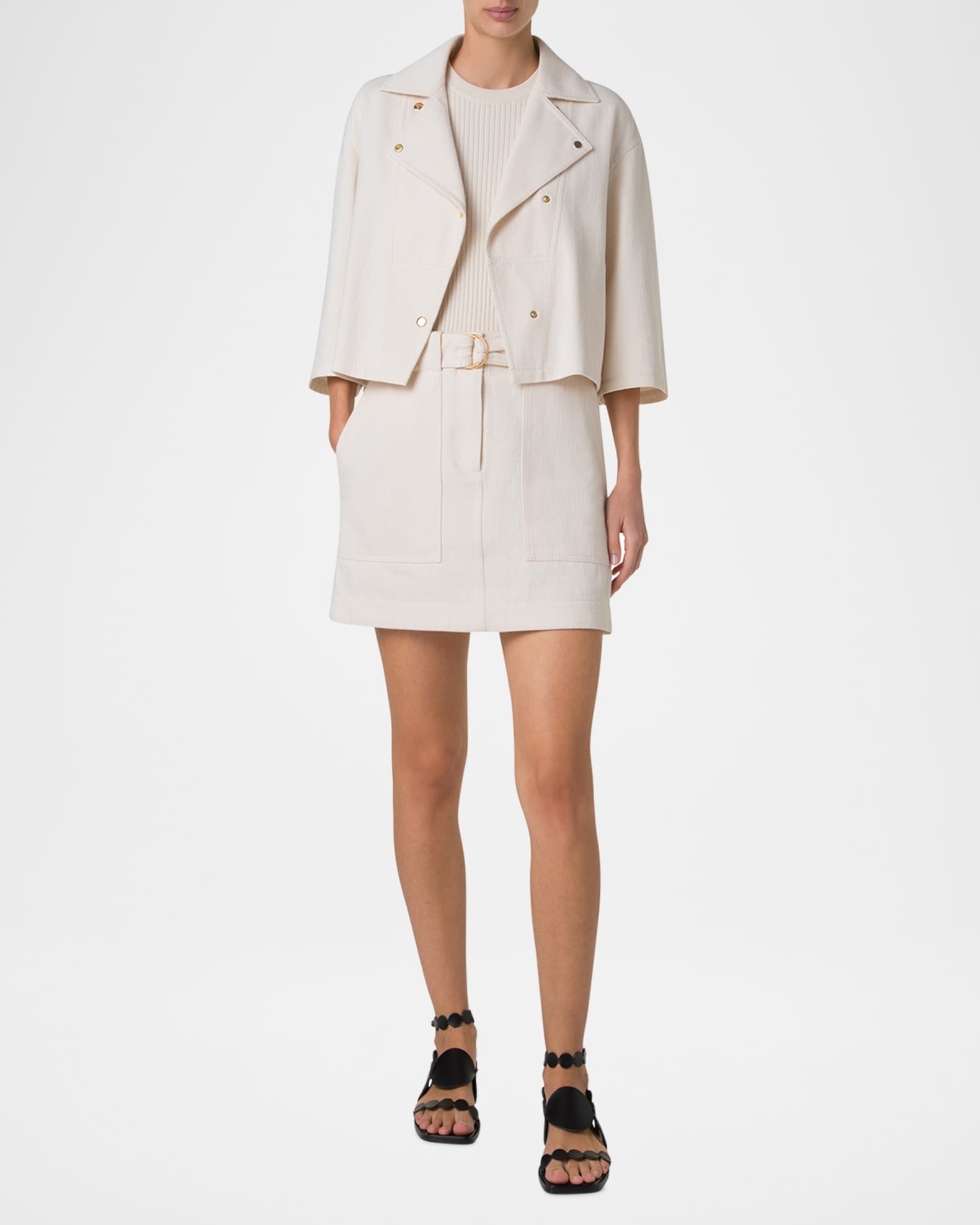 Cotton-Wool Denim Moto Jacket 1