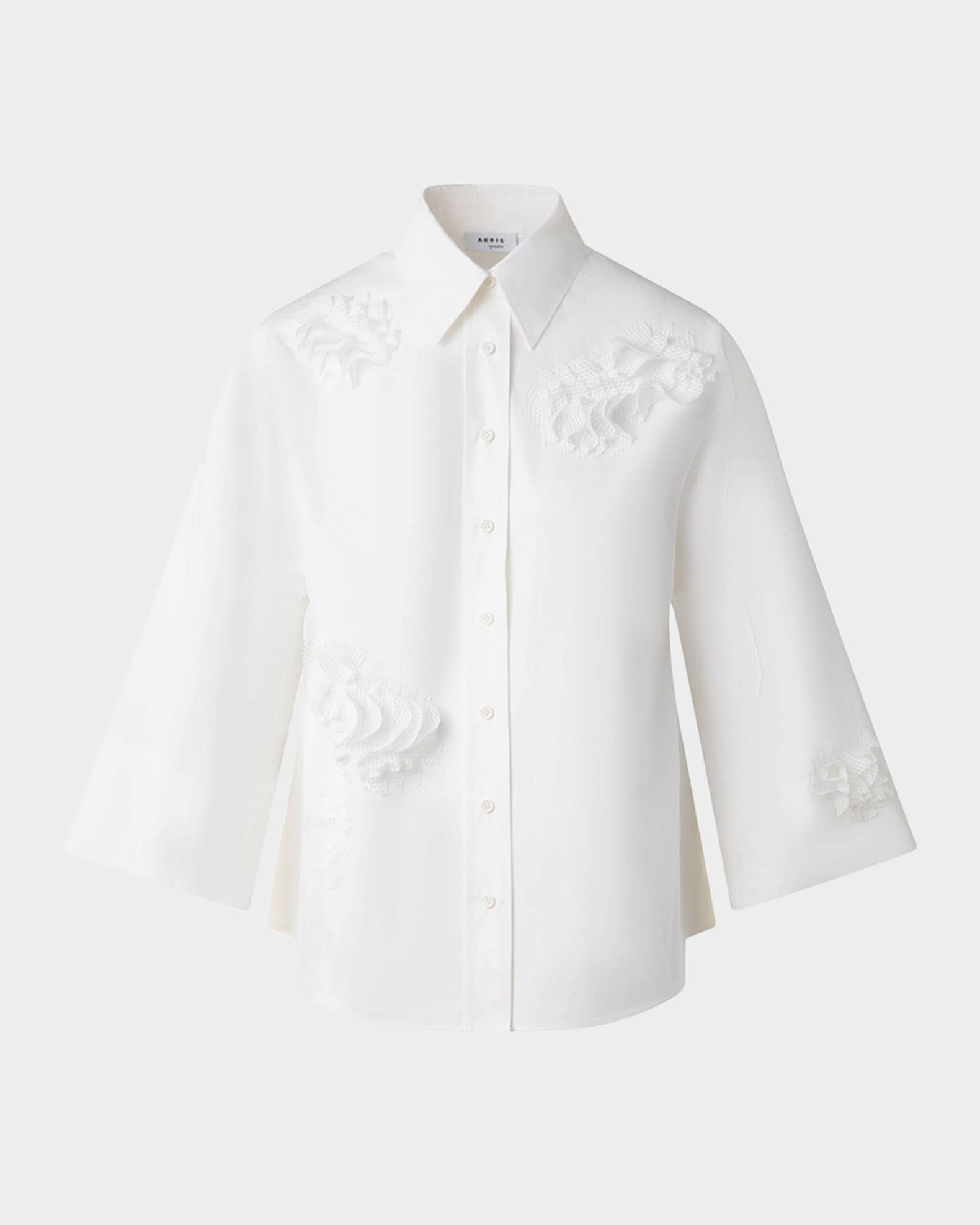 Carnation Applique Button-Down Cotton Shirt 0