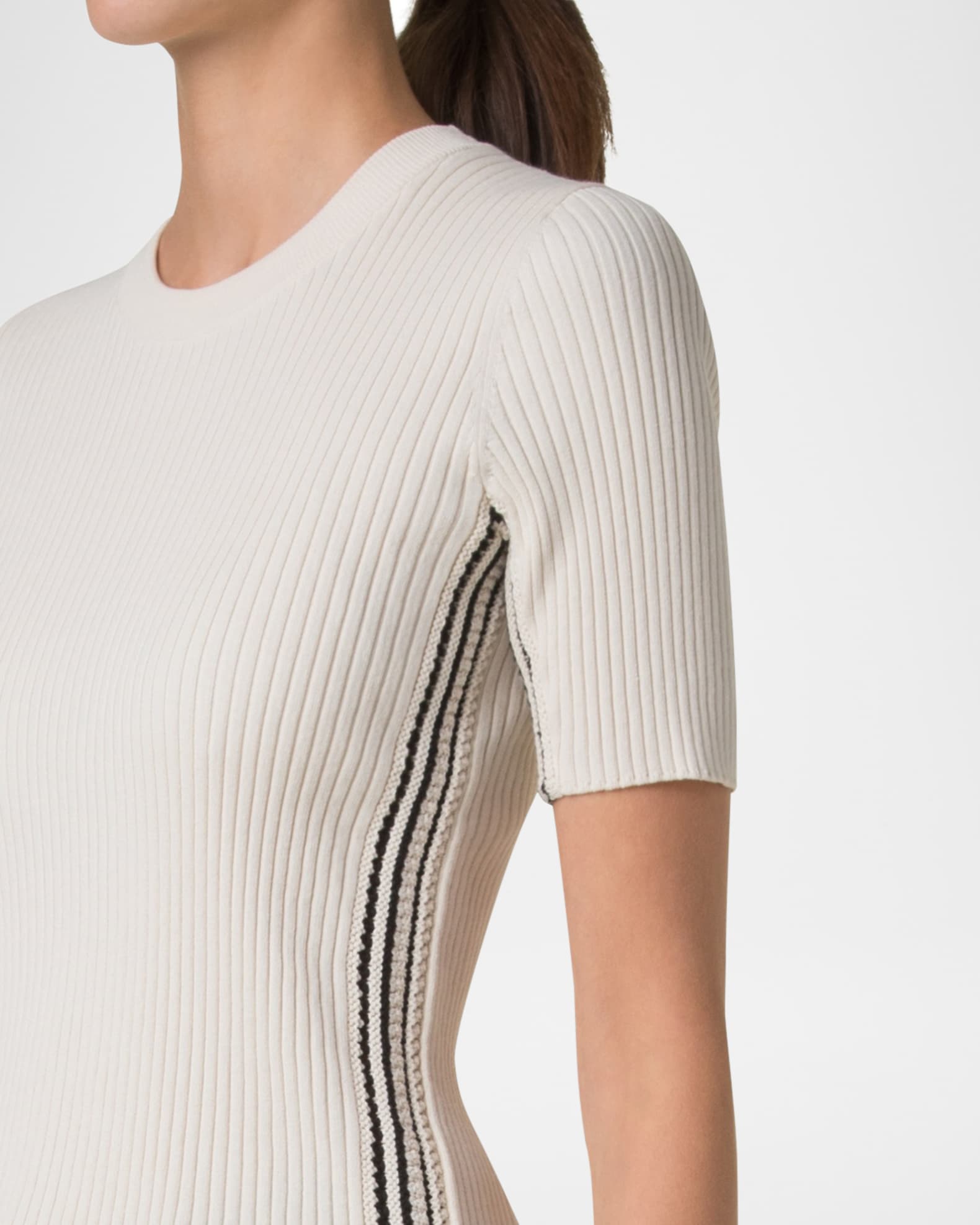 【BAON】[unisex] Pakui Stripe Short Sleeve Knit NN07 Julio Block Stripe Short Sleeve Shirt Khaki/White at