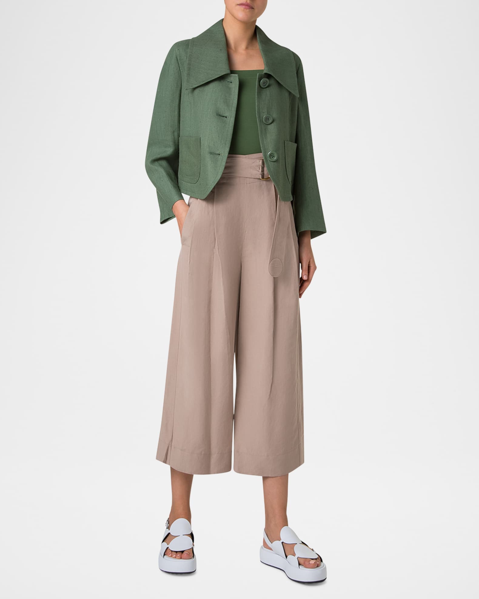  Fitted Washed Raw Linen Jacket 1