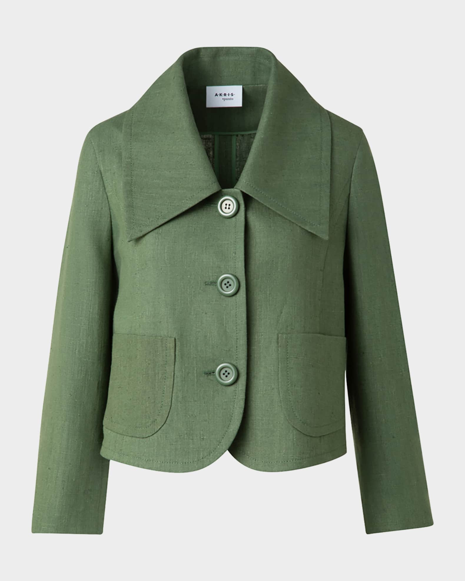  Fitted Washed Raw Linen Jacket 0