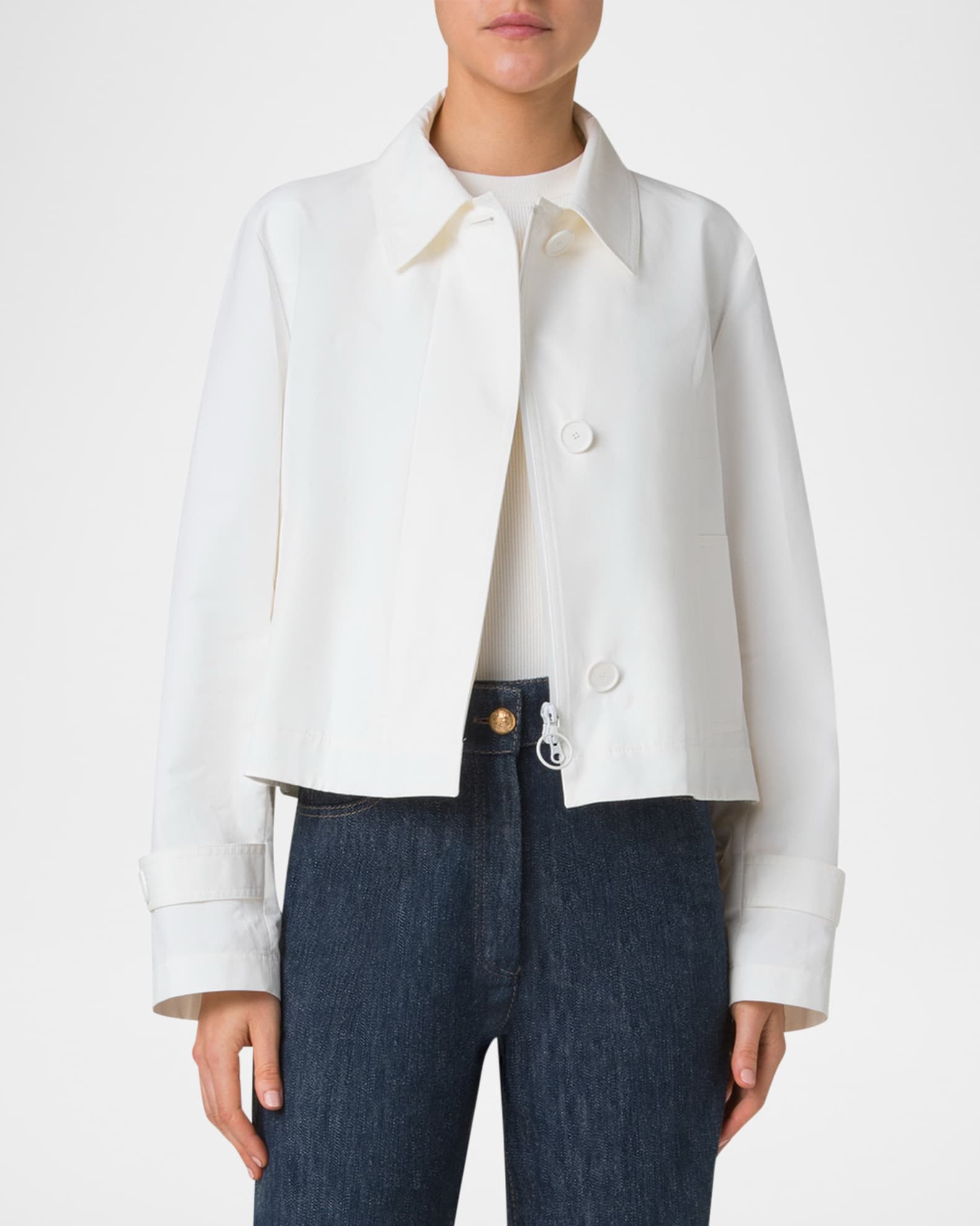 Boxy Water Resistant Cotton-Blend Jacket