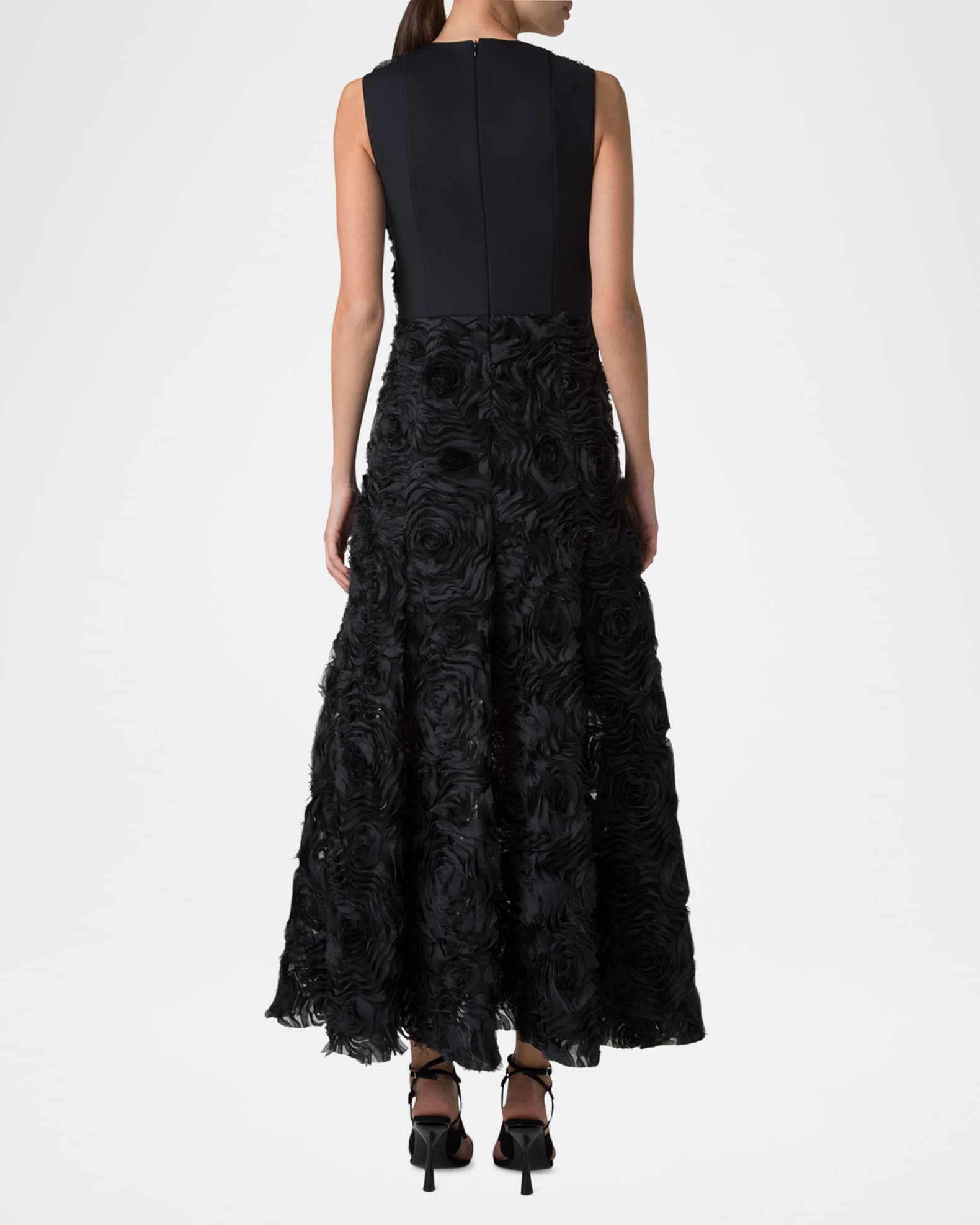 Akris punto Mixed-Media 3D Carnation Tulle Dress Neiman Marcus - Main Image