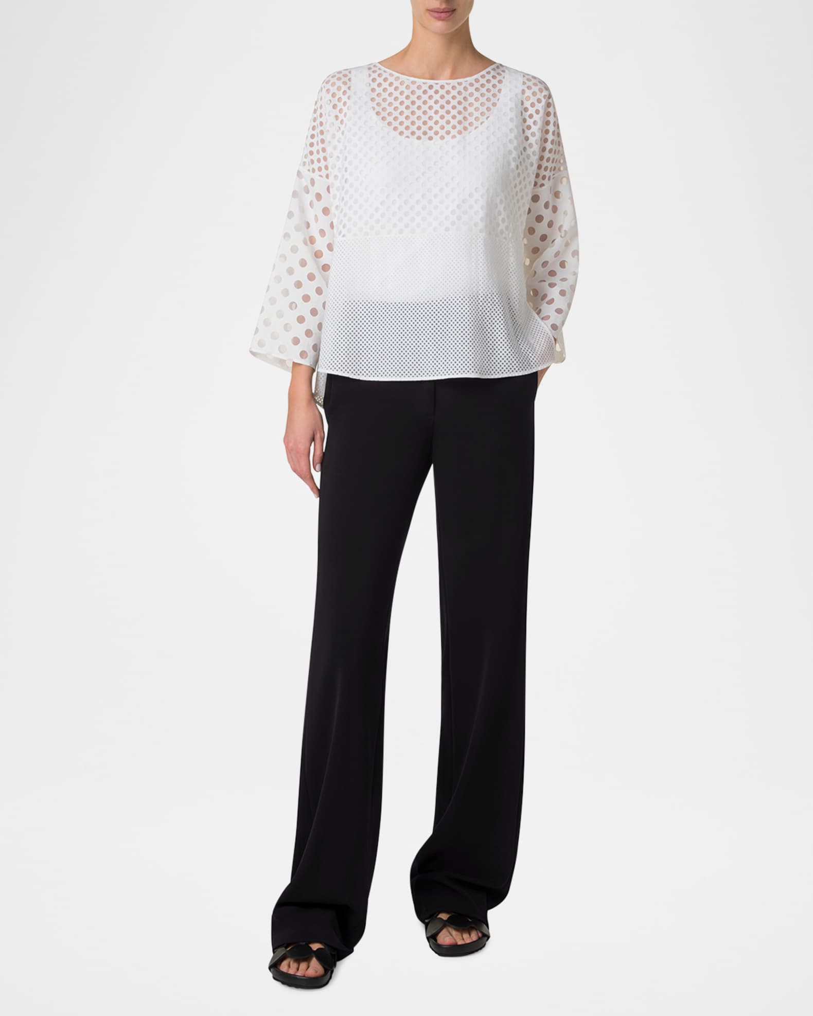Multi Polka Dot Organzino Boxy Blouse 1