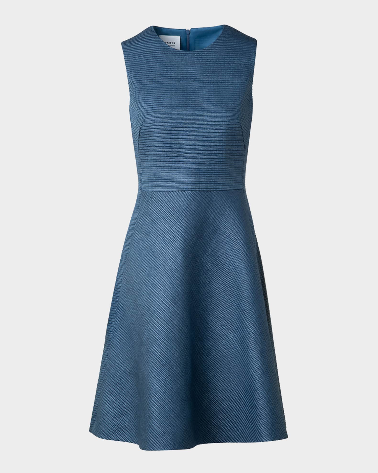 Indian Silk Ottoman Sleeveless A-Line Dress 0