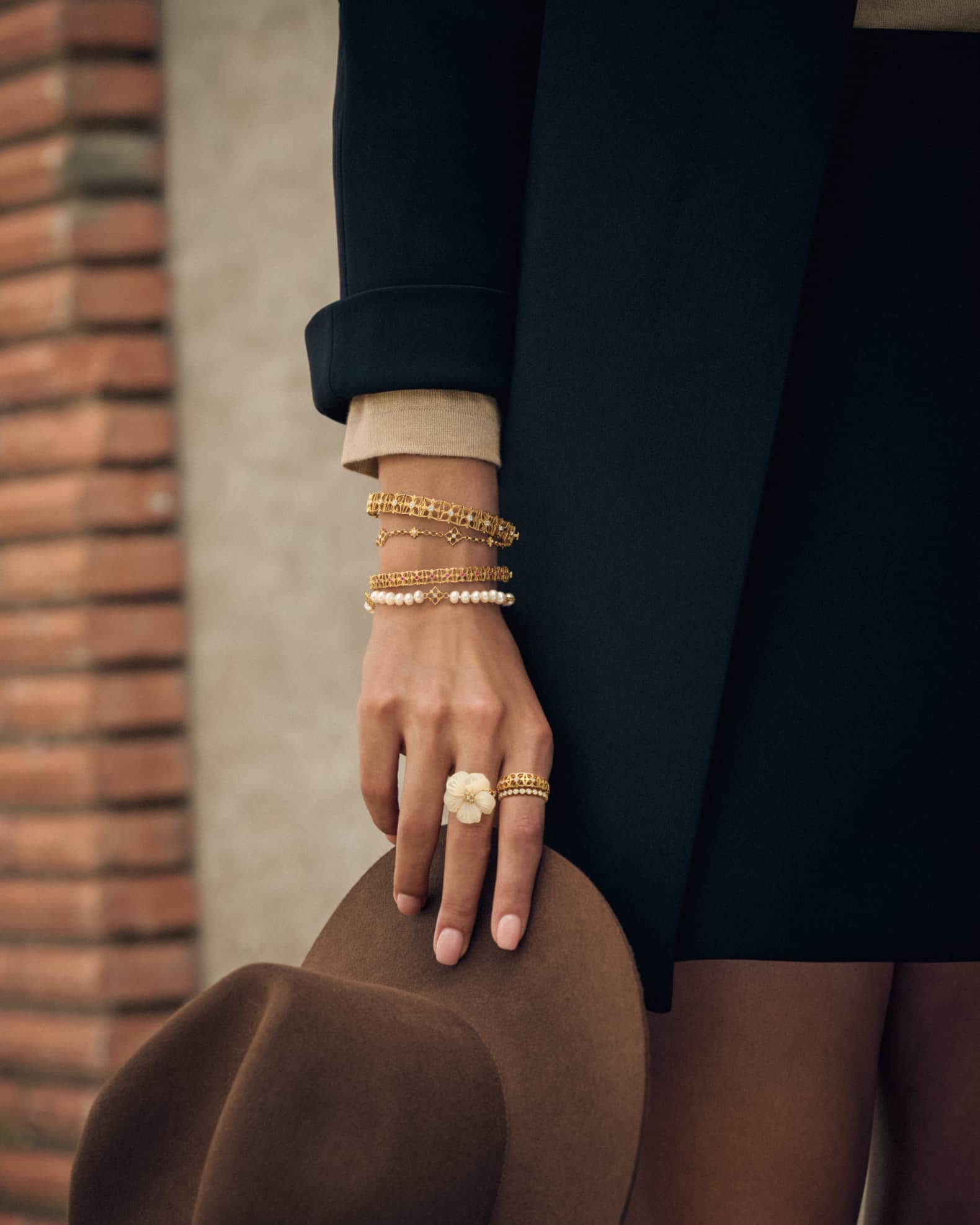 STEPHEN DWECK ブレスレット Stephen Dweck 18K Yellow Gold Signature White Diamond and Ruby