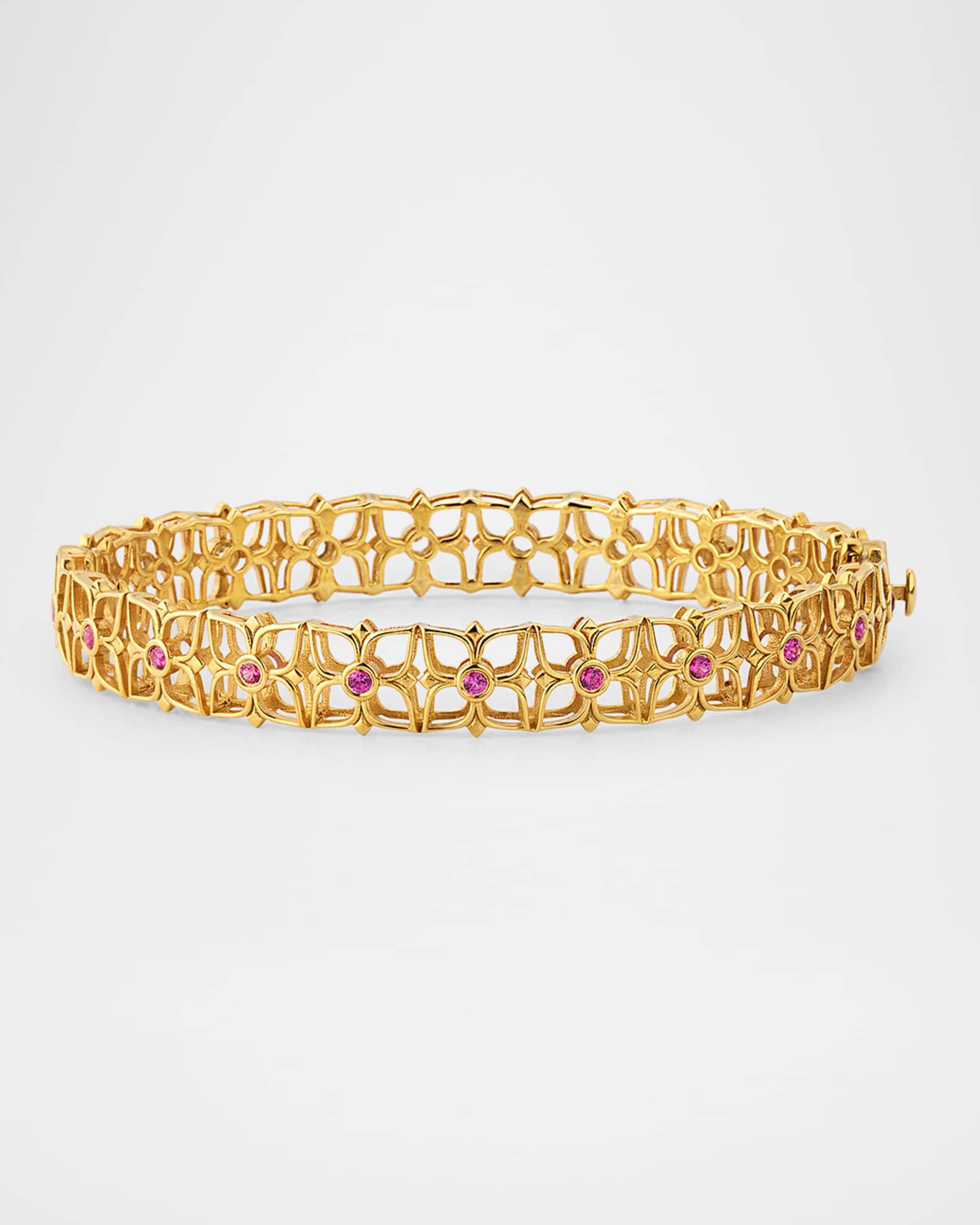 Stephen Dweck 18K Yellow Gold Signature White Diamond and Ruby