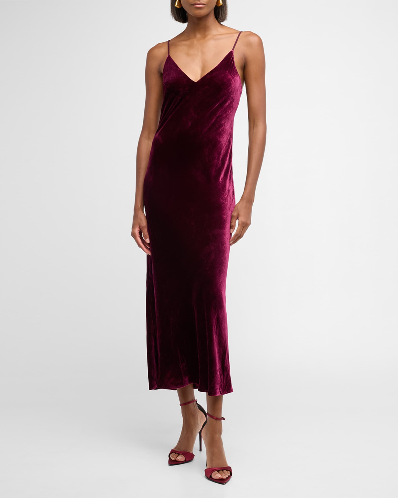 Seridie Velvet Mid-Length Slip Dress 1