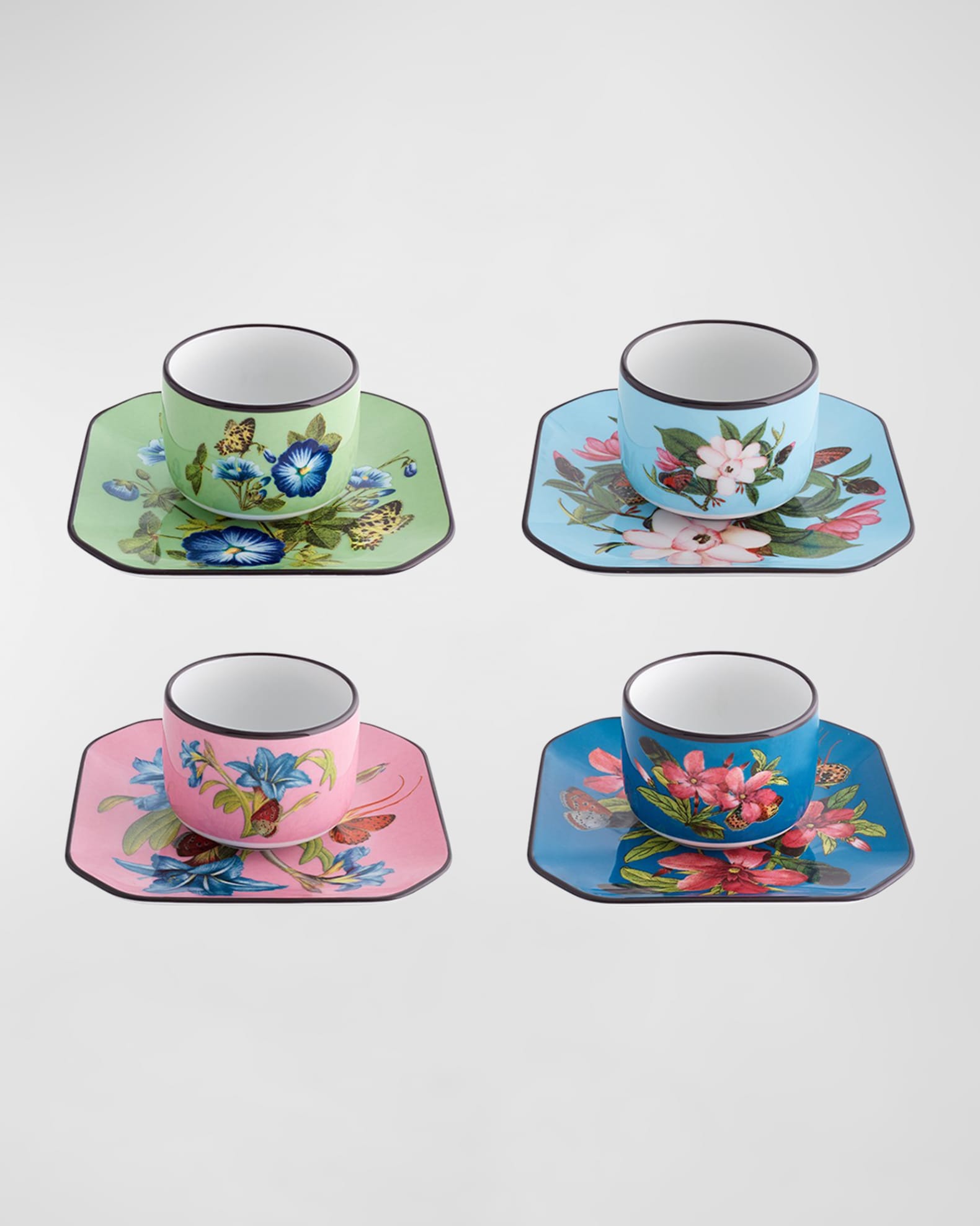 Christian LaCroix X Vista Alegre Fete Vos Jeux Espresso Cups & Saucers, Set of 4 Neiman Marcus