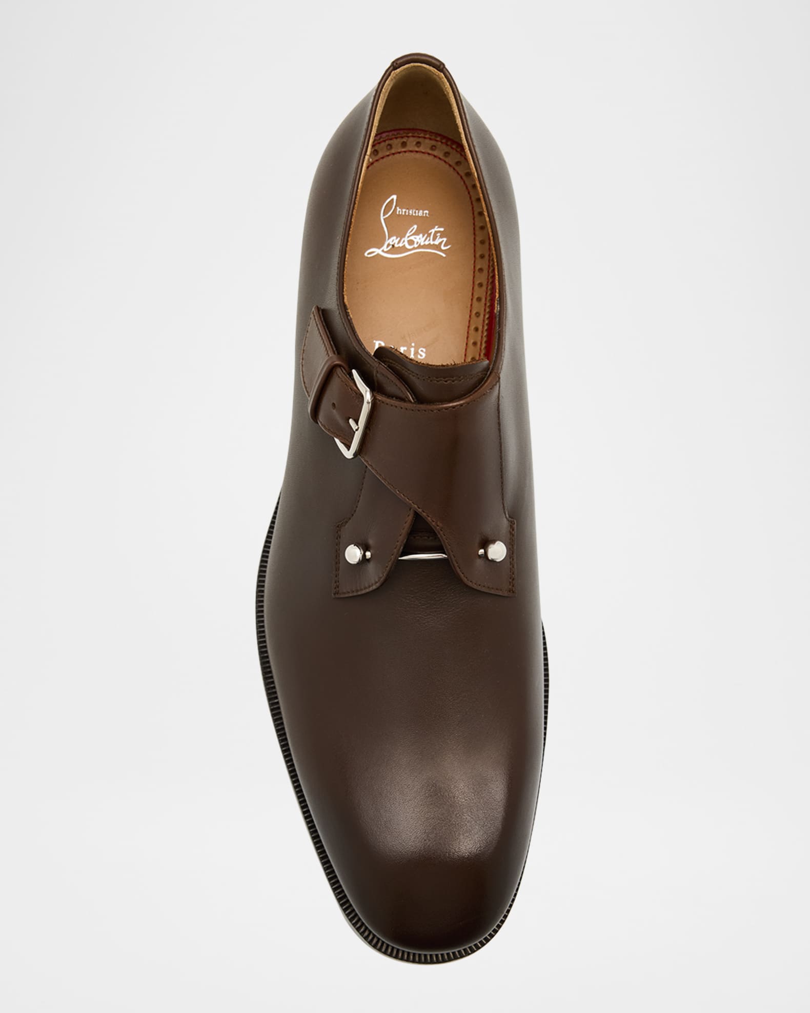 Christian Louboutin Men s Chambeli Monk Strap Leather Loafers Neiman Marcus