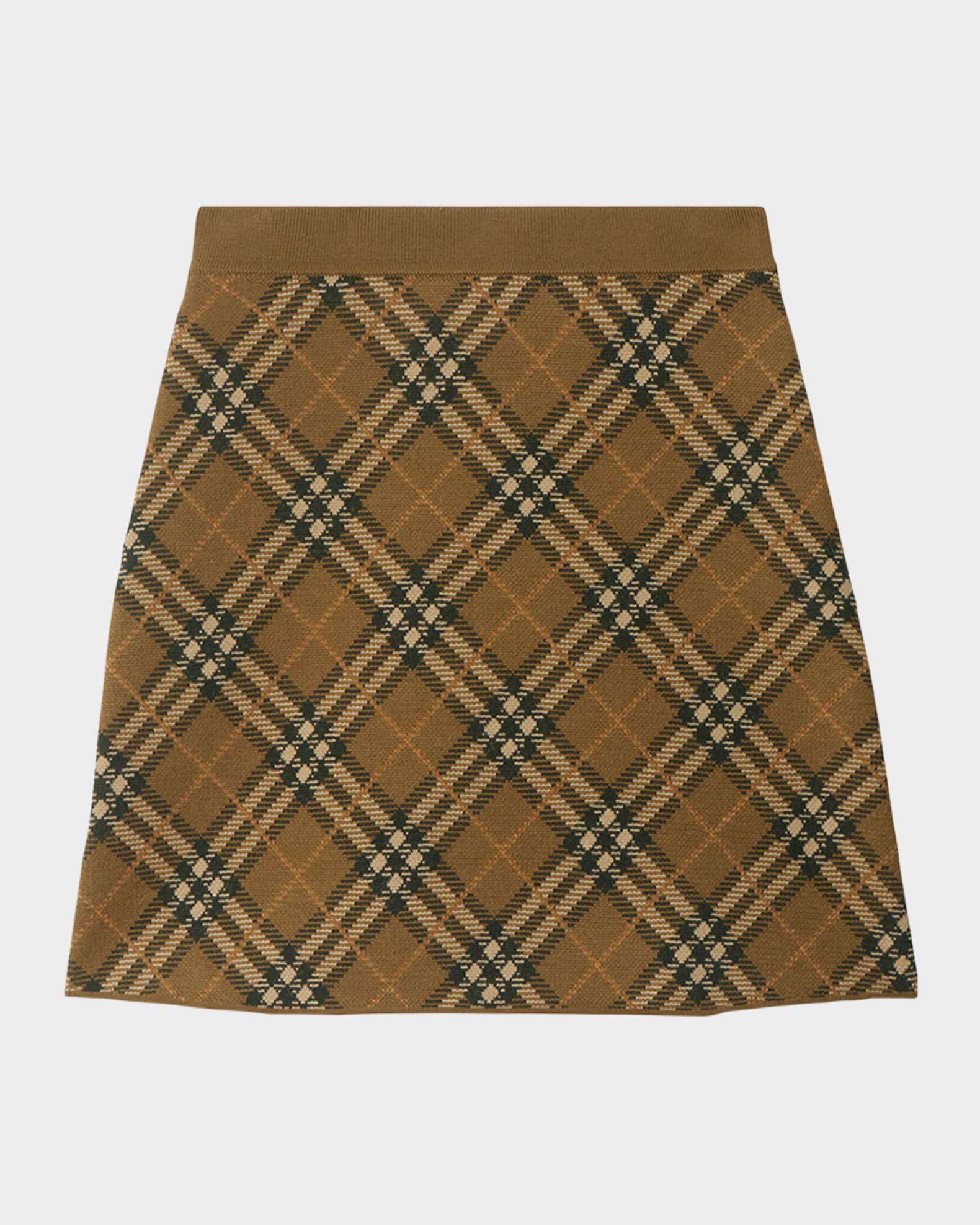 Check Knit Mini Skirt 0